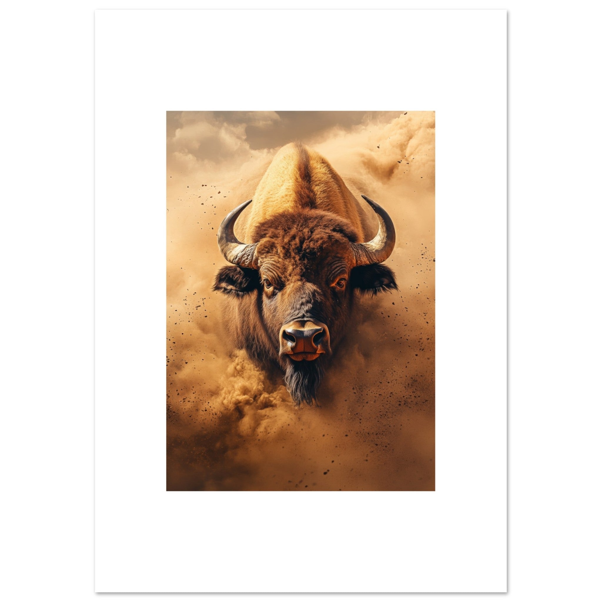 Buffalo portrait in a sandstorm 3