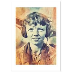 Amelia Earhart Poster Art Print // Wall-Art Of Famous Amelia Earhart