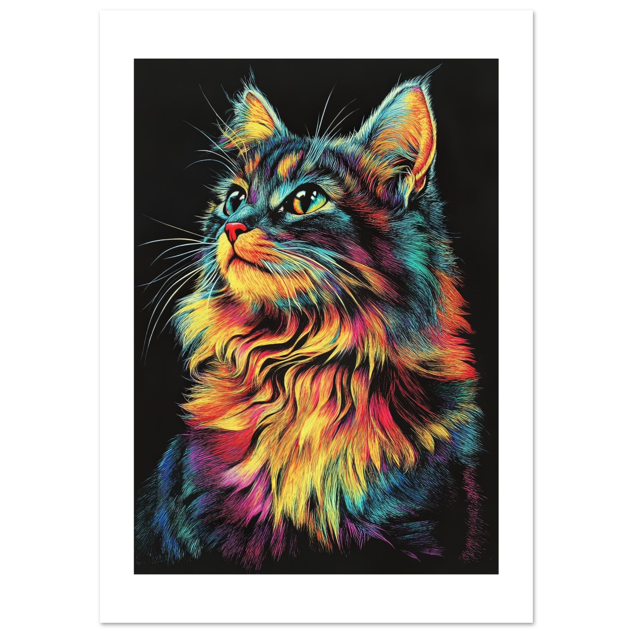 American Curl Cat Painted With Tone Pen 1