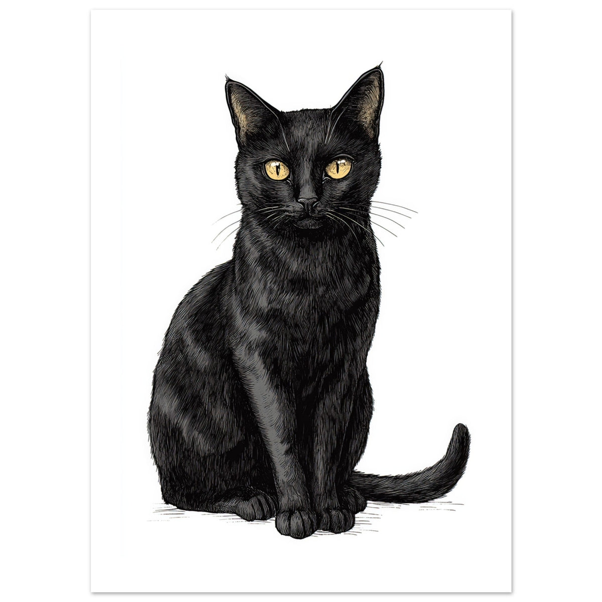 Bombay Cat Painted With Tone Pen