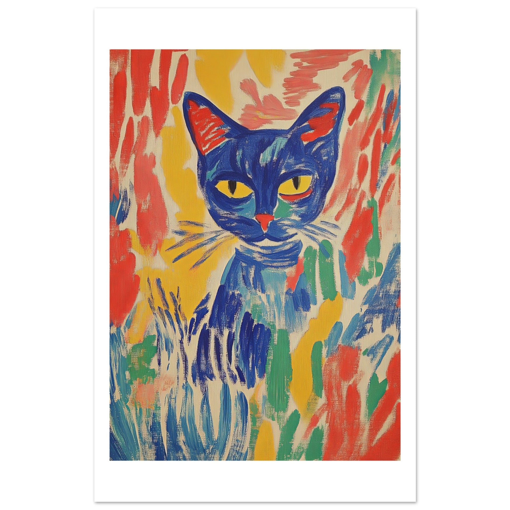 Abyssinian Cat Inspired by Matisse