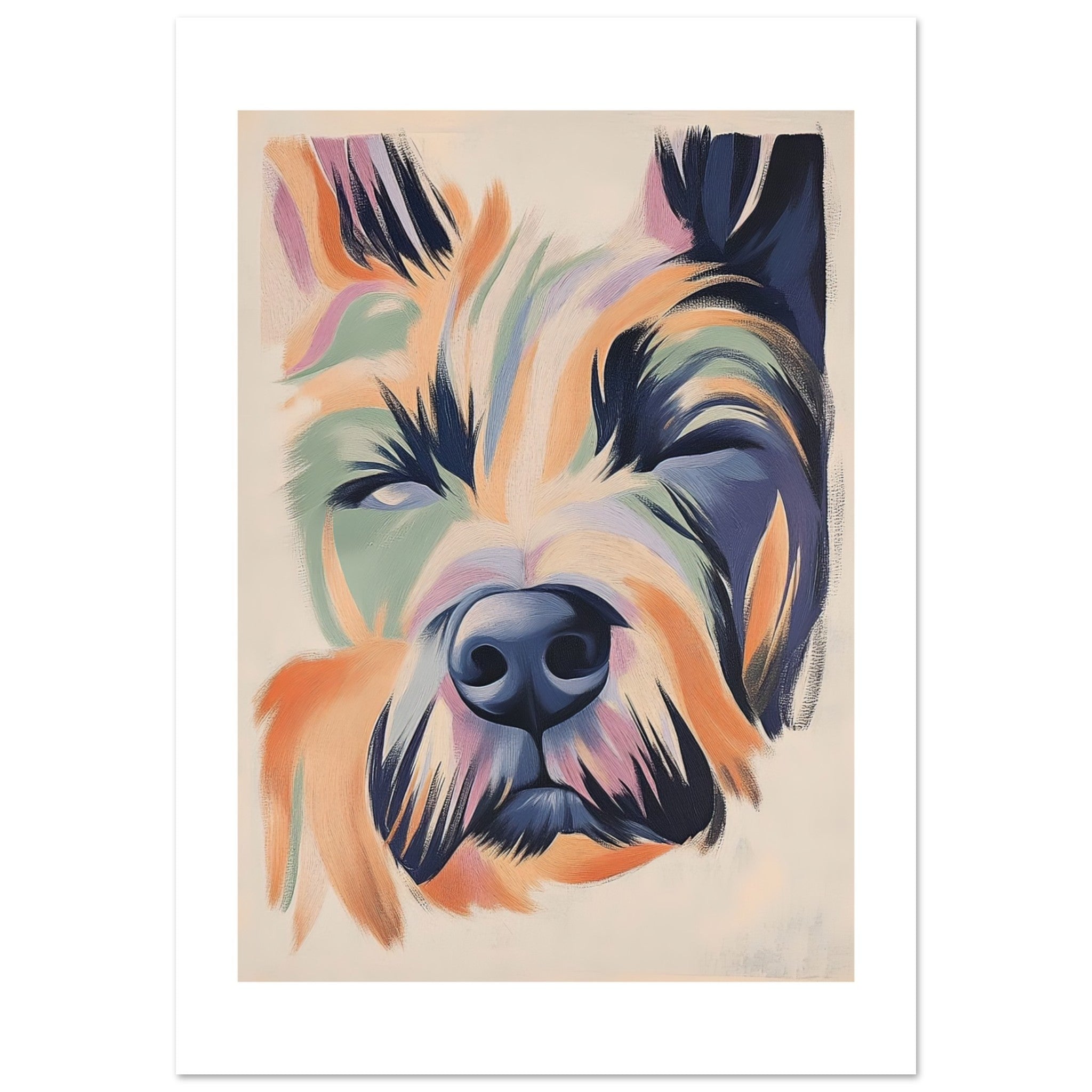 Briard Dog Relaxing Pastel Colored 1