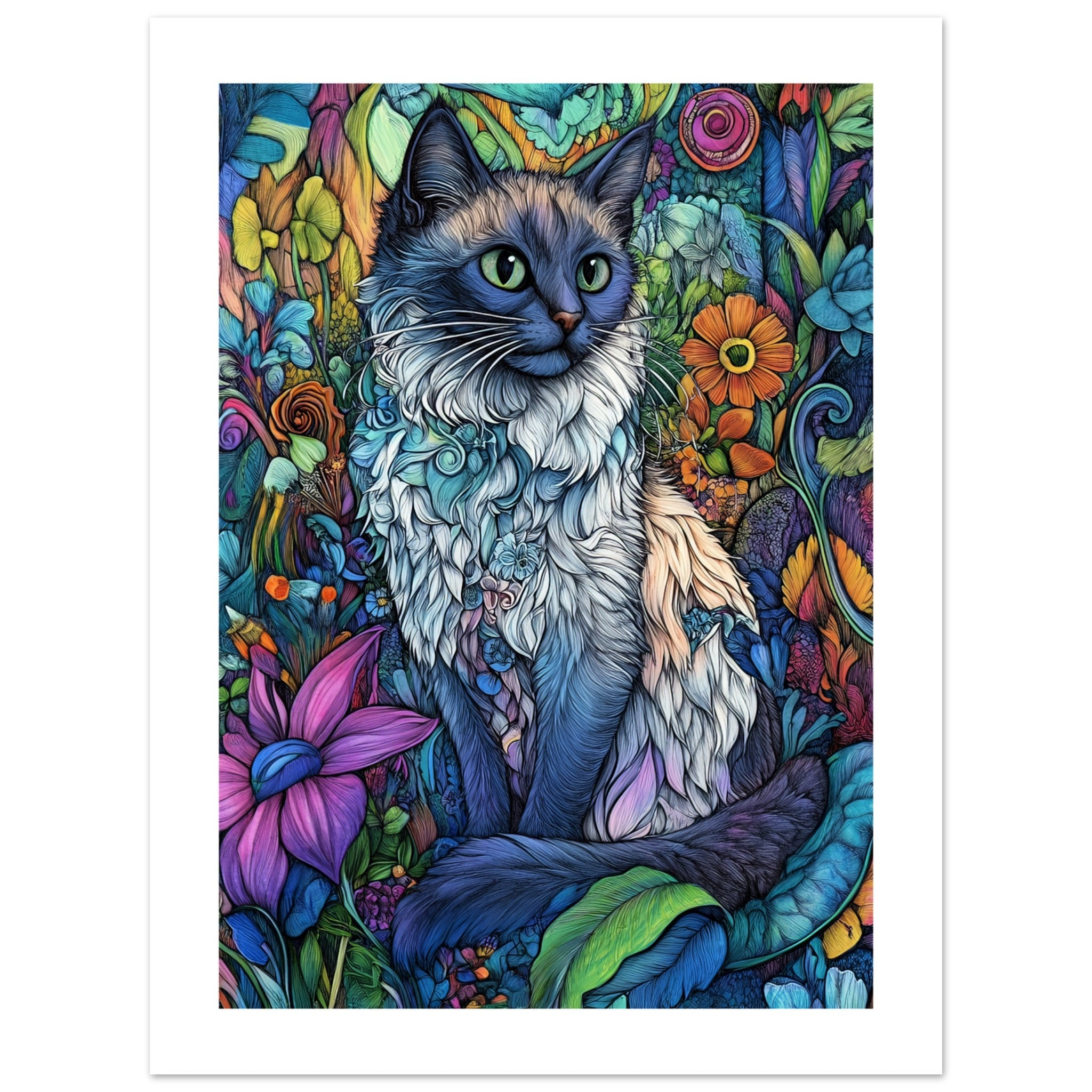 Balinese Cat Painted With Tone Pen 3