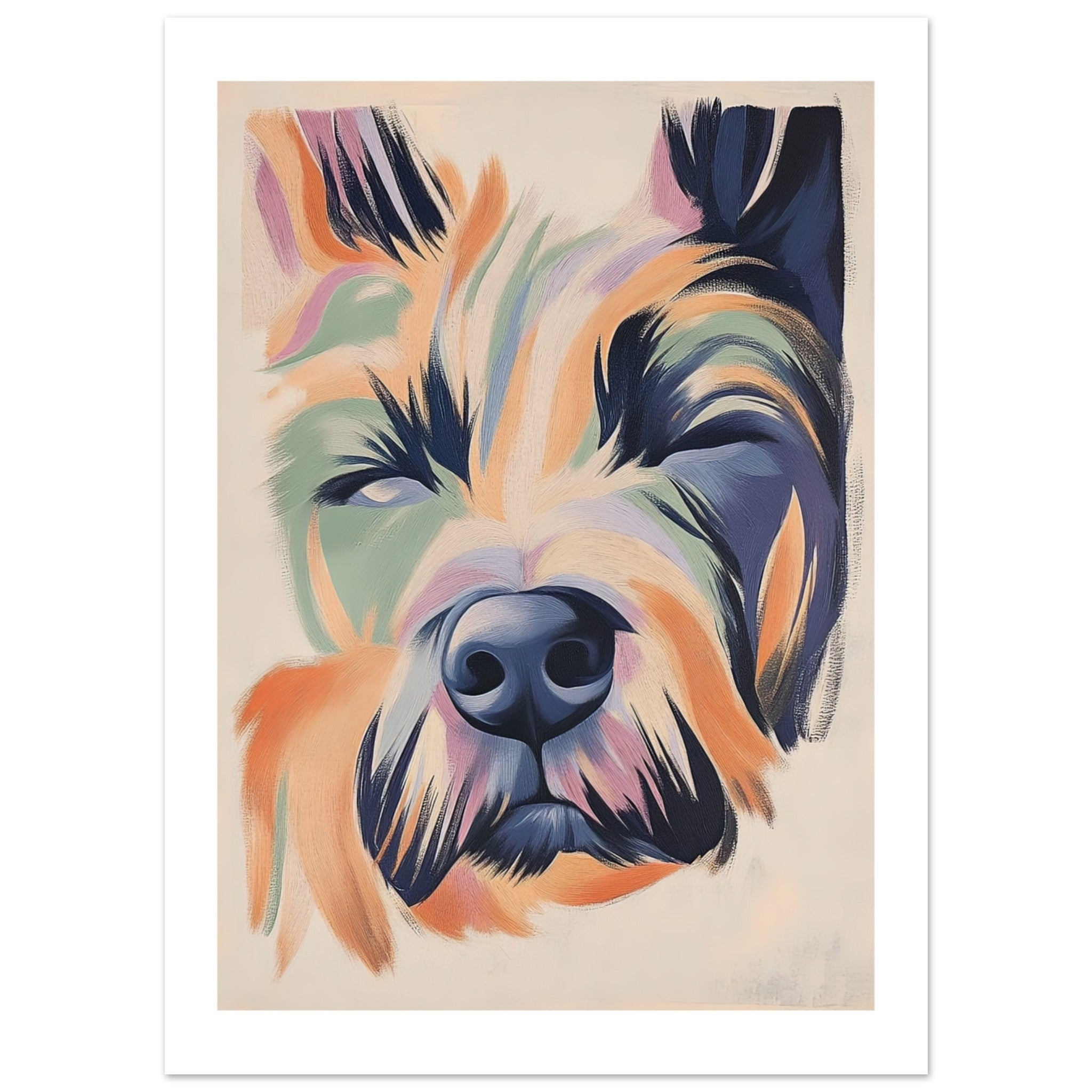 Briard Dog Relaxing Pastel Colored 1