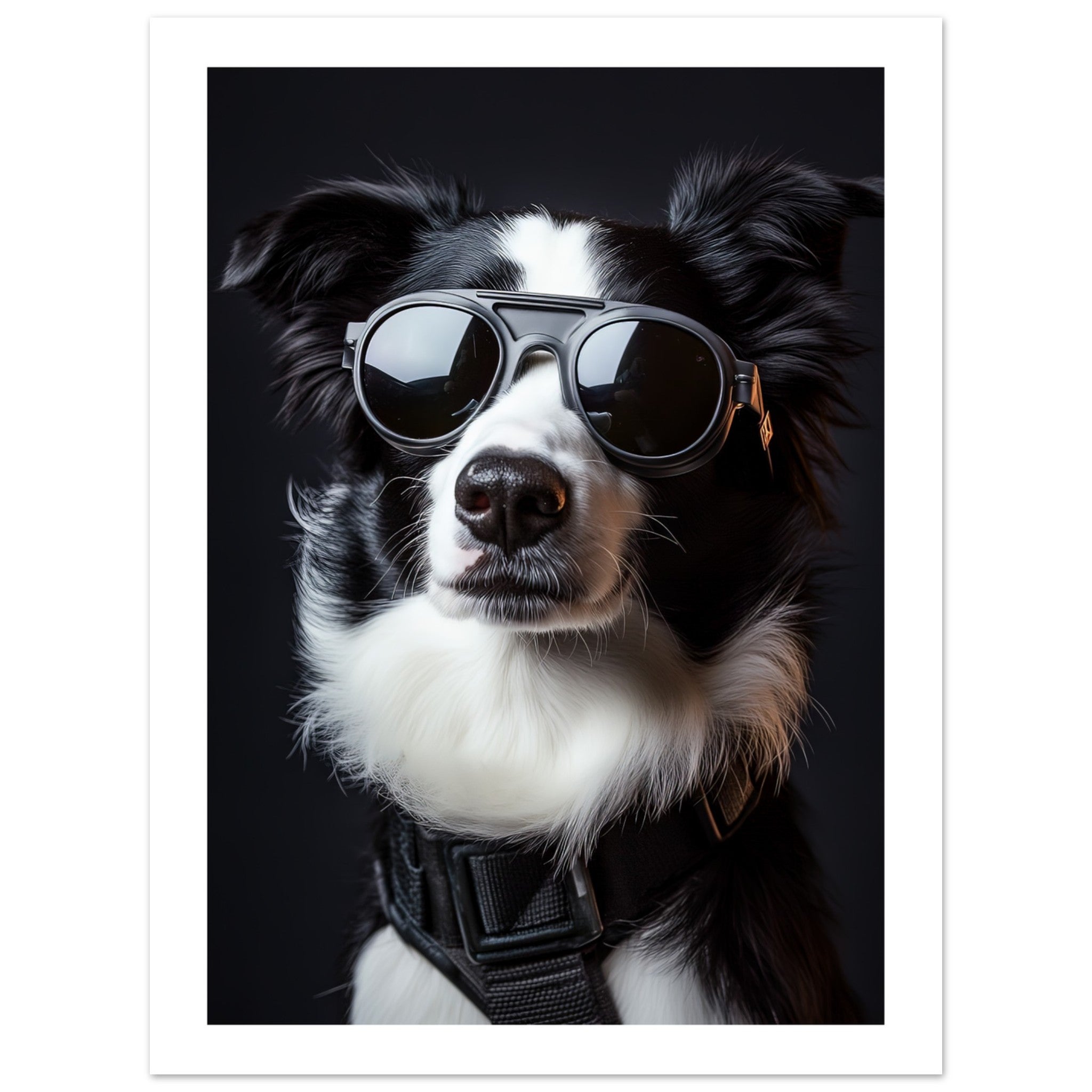 Border Collie Dog Wearing Pilot Sunglasses 2