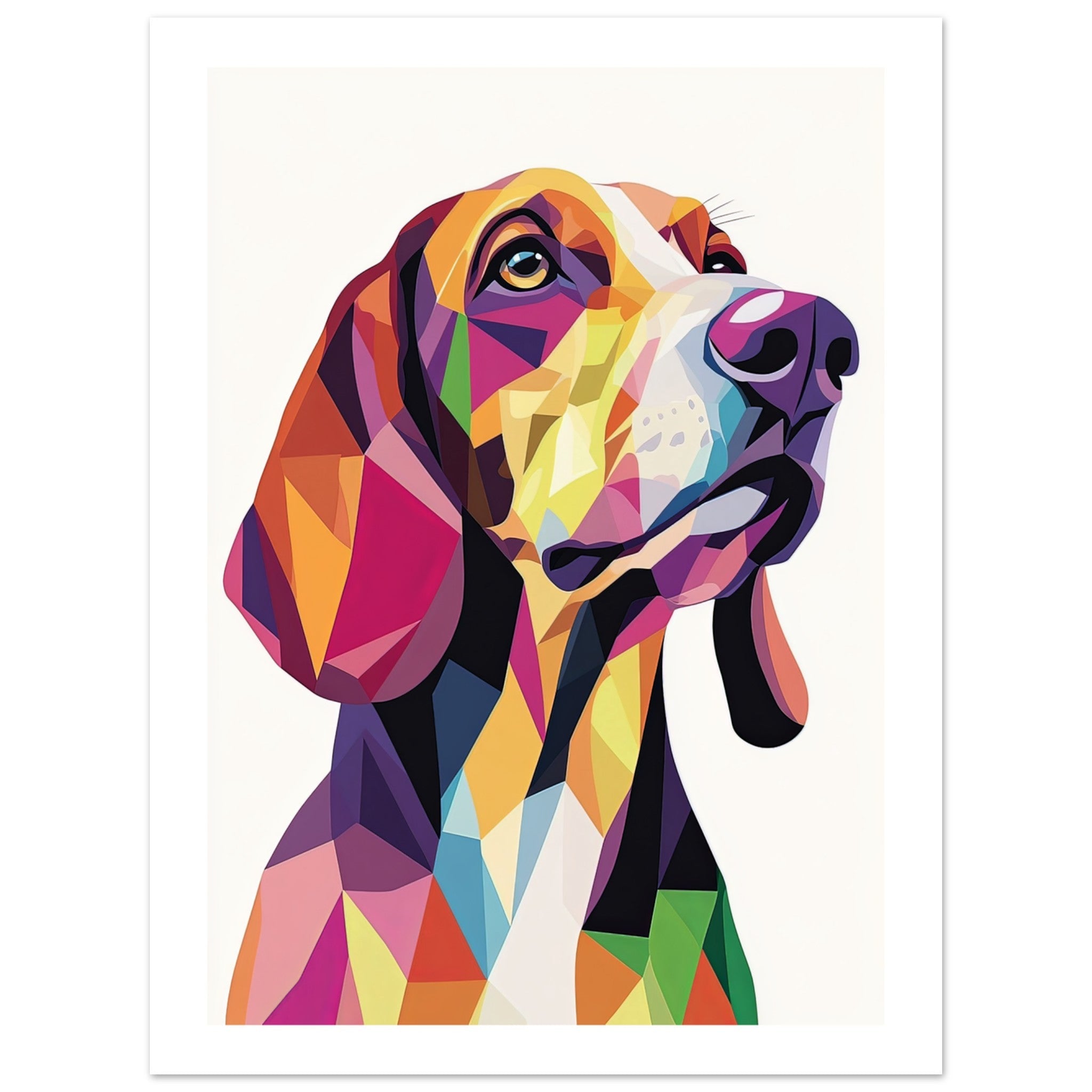 Bloodhound Dog Illustrated with Colorful Triangles 5
