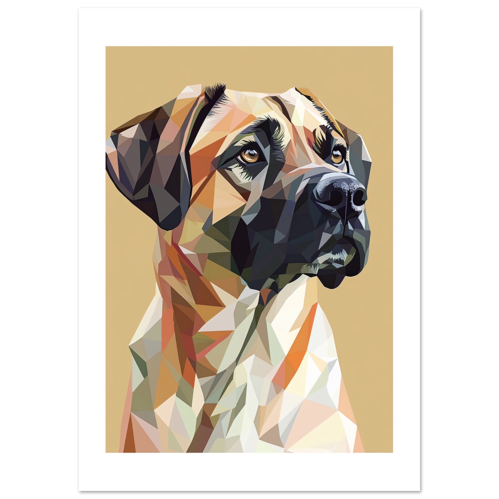 Anatolian Shepherd Dog Illustrated with Colorful Triangles
