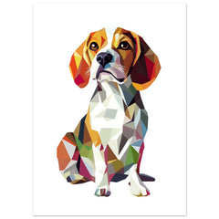 Beagle Dog Illustrated with Colorful Triangles