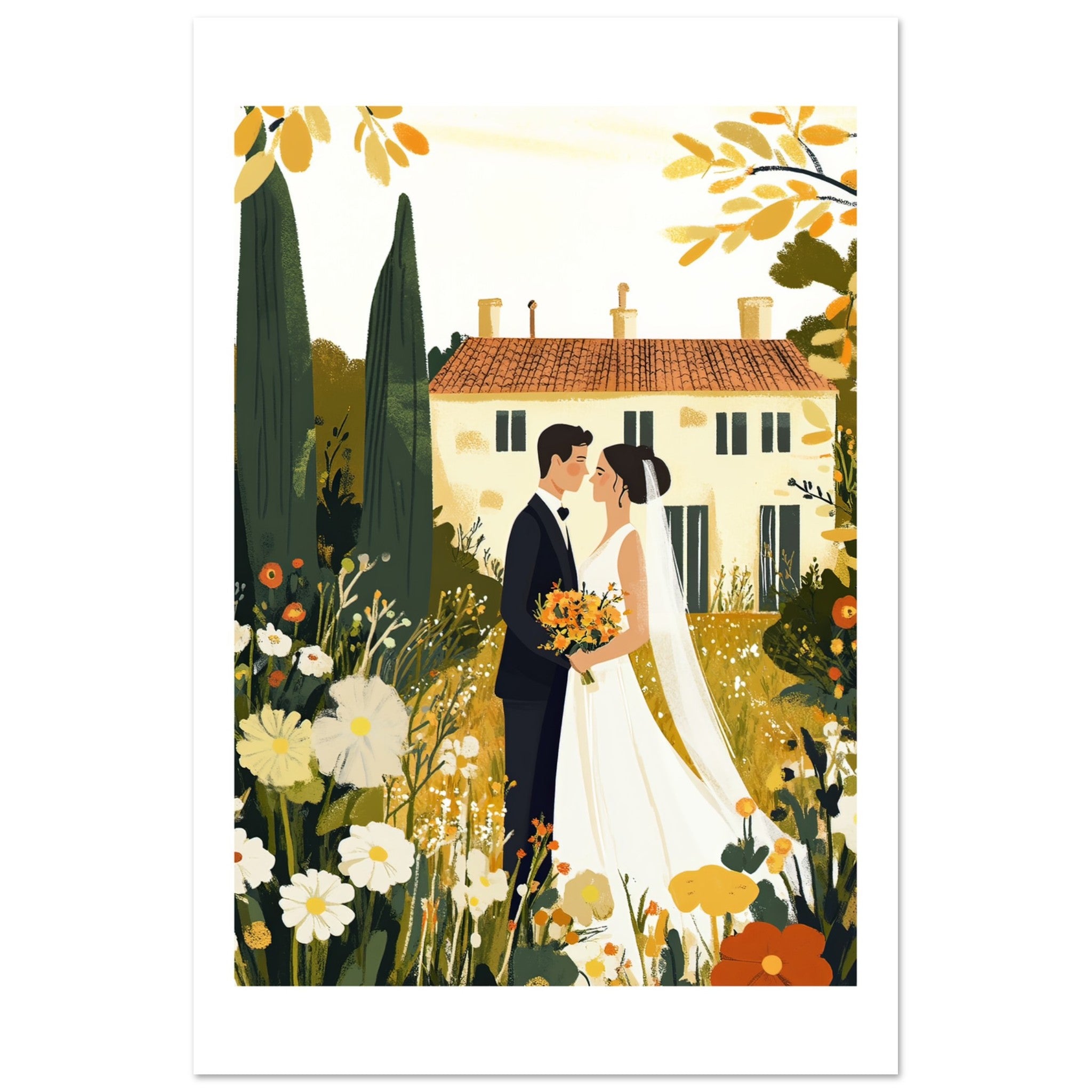 A wedding couple infront of a garden 1