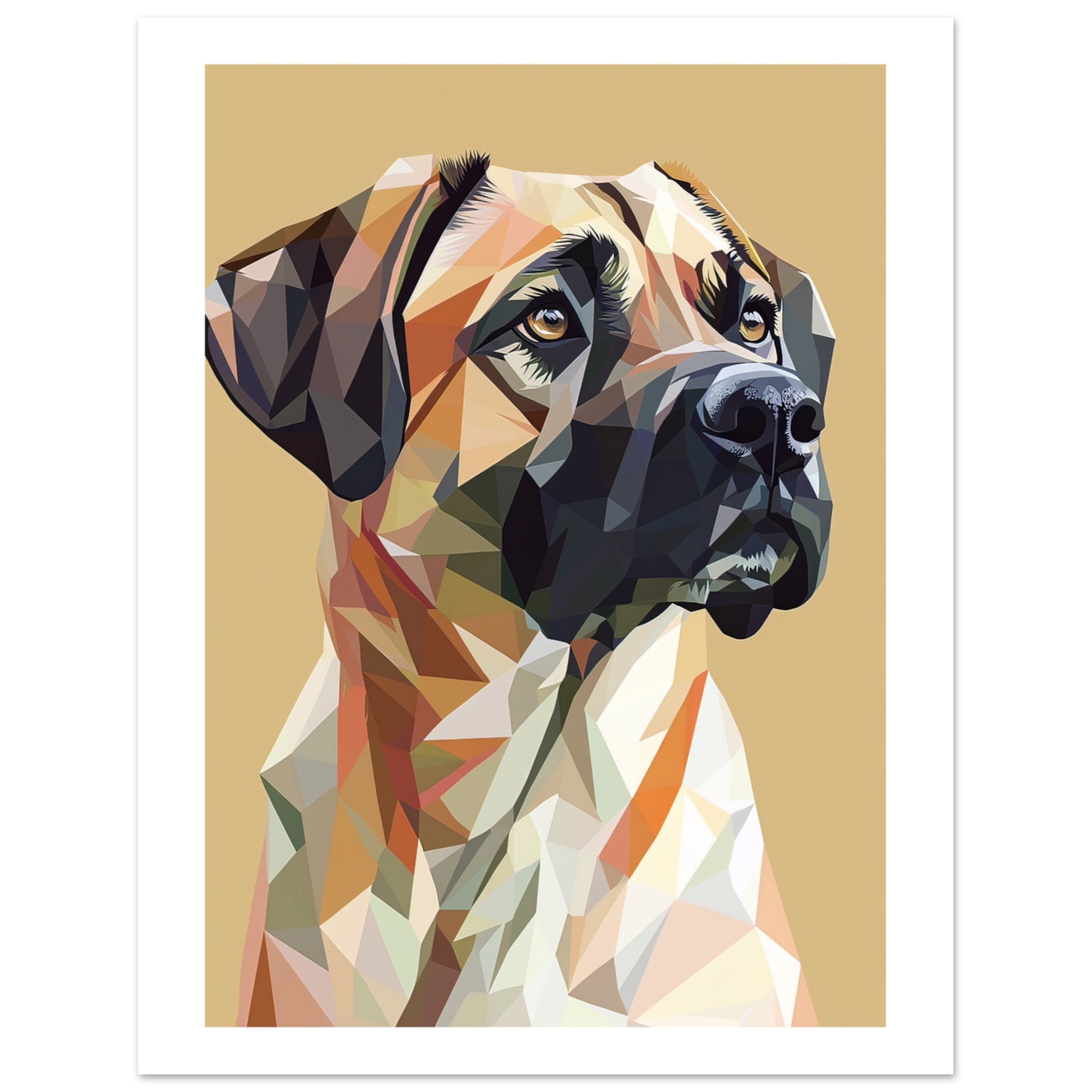 Anatolian Shepherd Dog Illustrated with Colorful Triangles