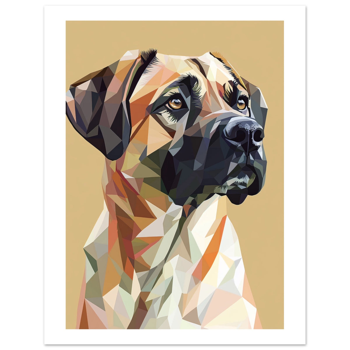 Anatolian Shepherd Dog Illustrated with Colorful Triangles