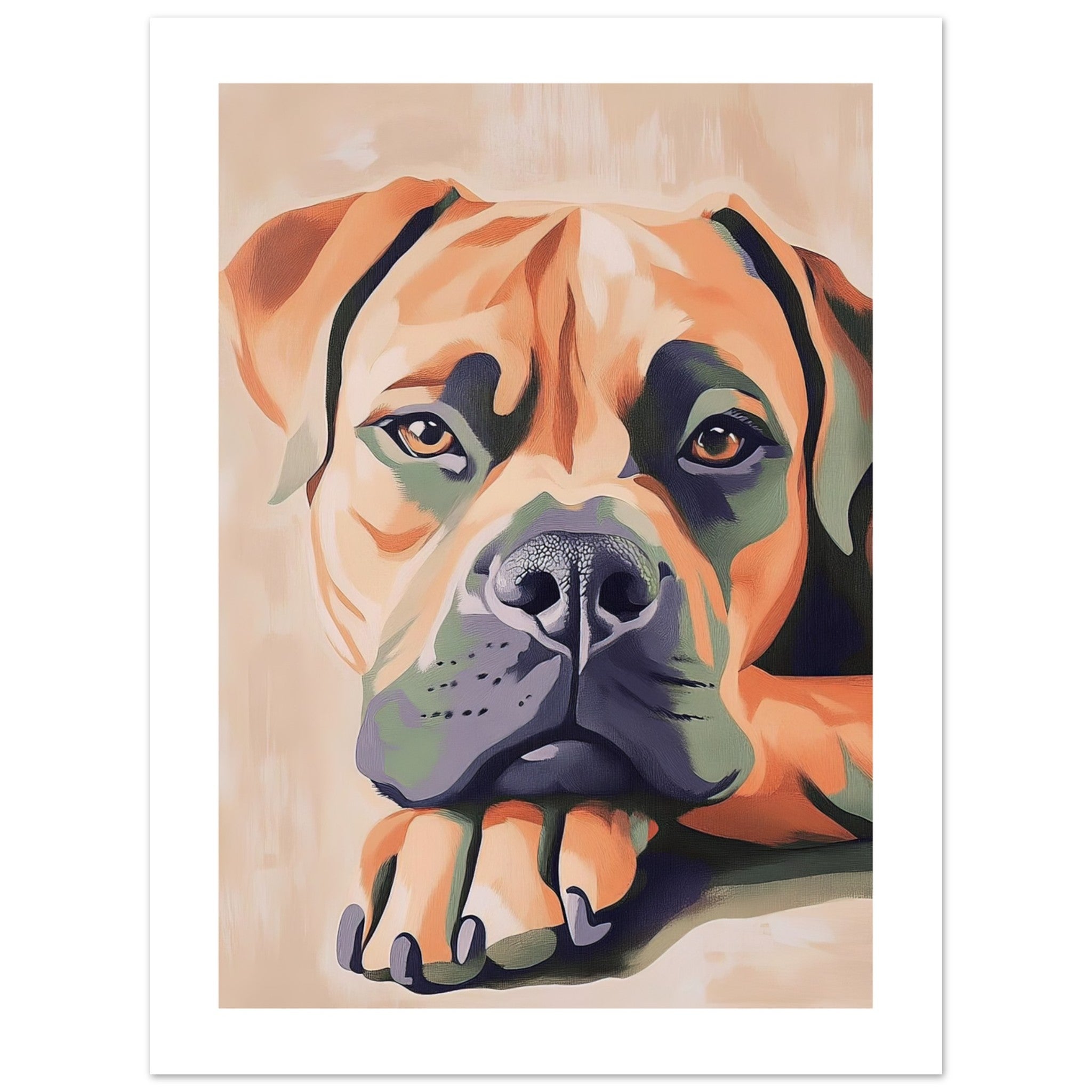 Boerboel Dog Relaxing Pastel Colored 1