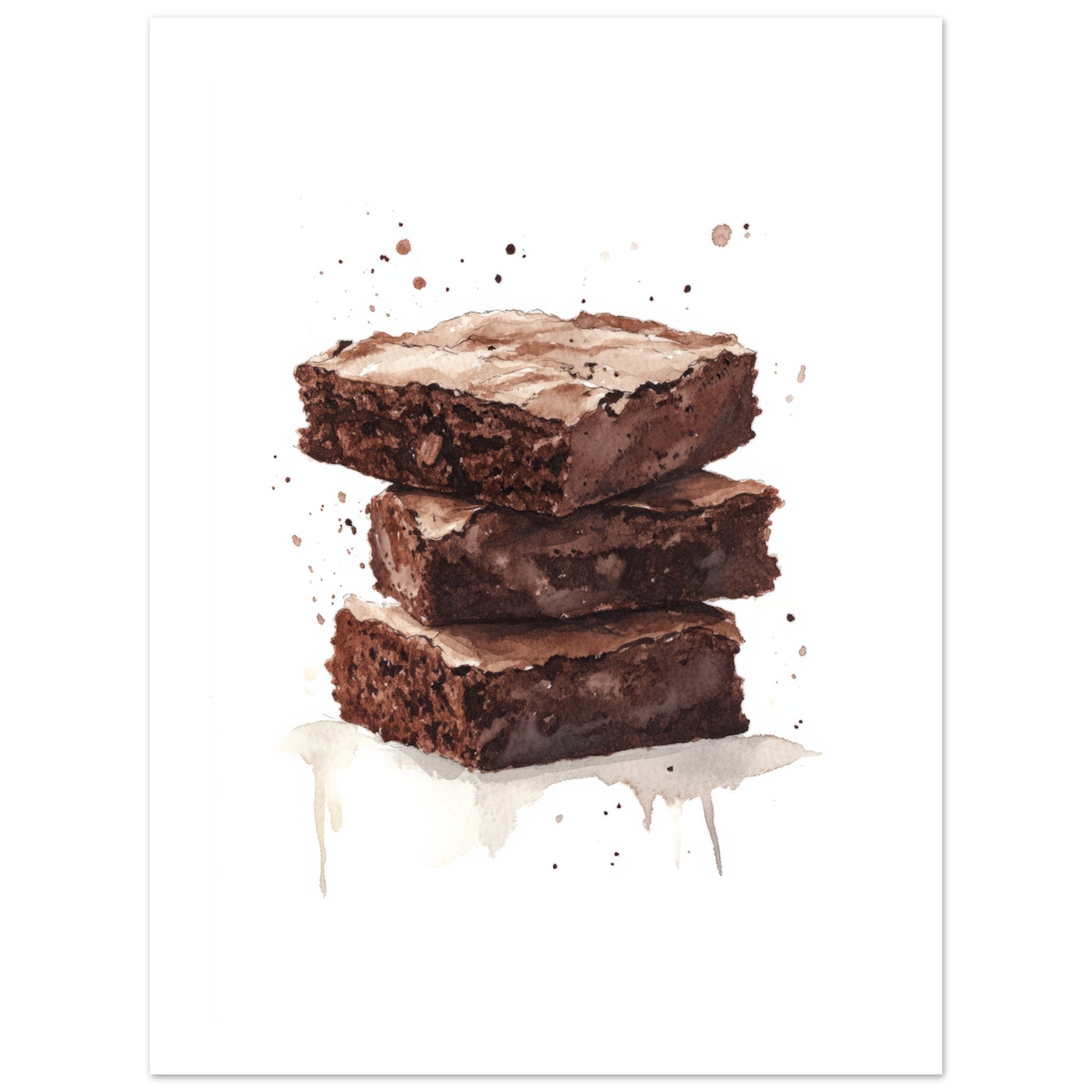 Brownies Watercolor Painting Wall Art 2