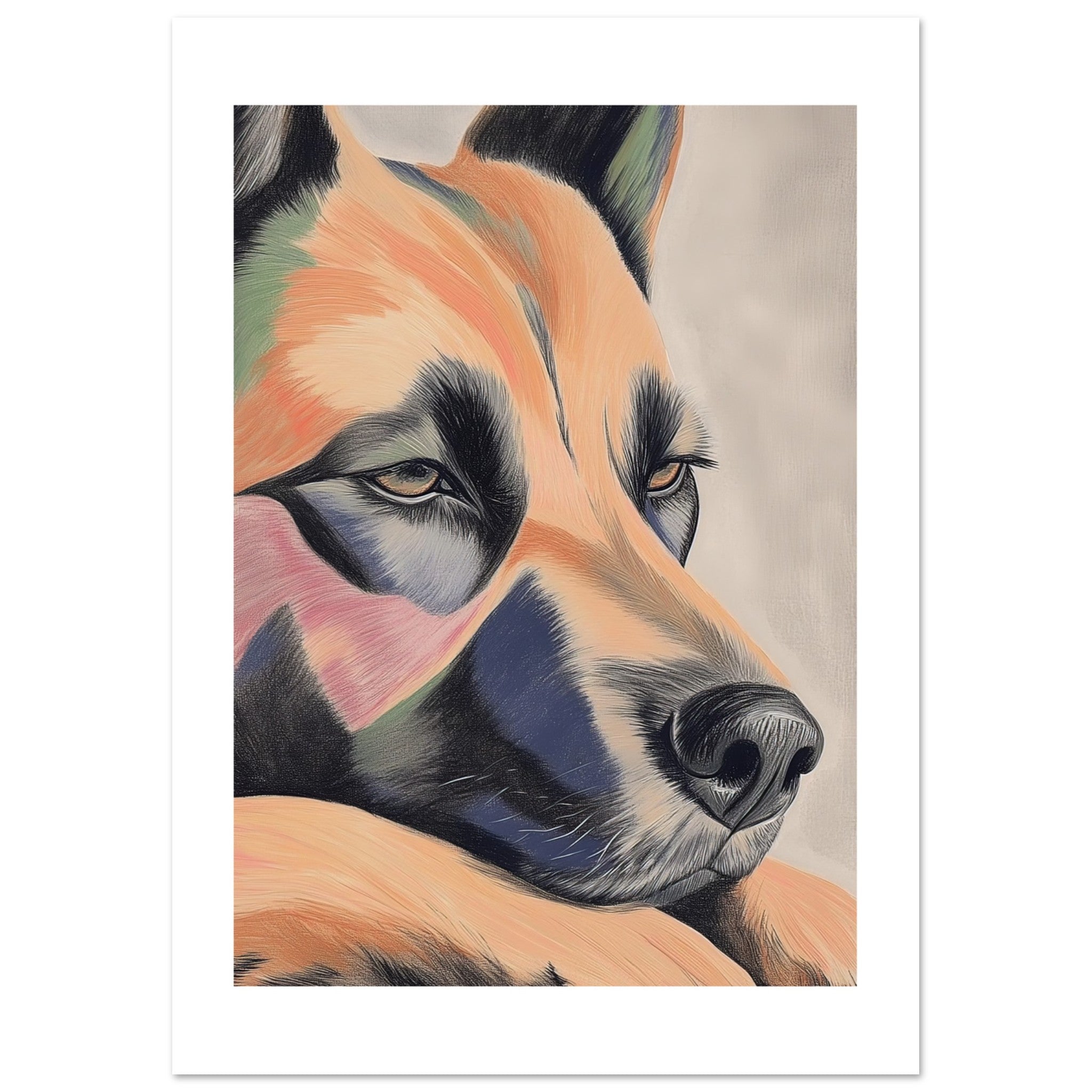 Belgian Tervuren Dog Relaxing Pastel Colored 2