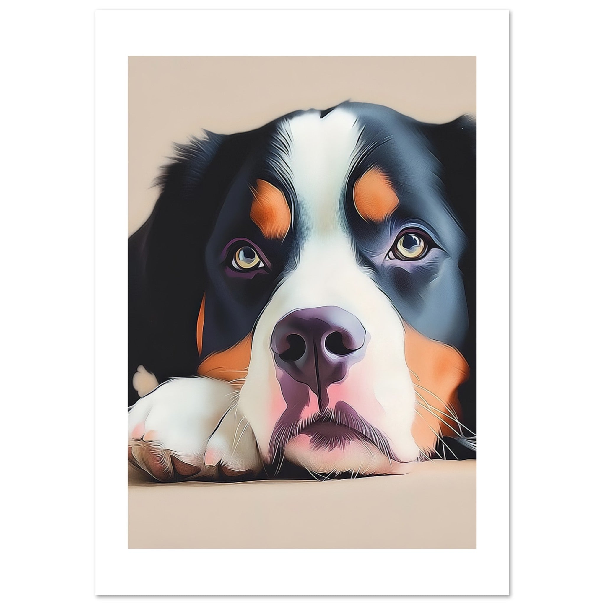 Bernese Mountain Dog Relaxing Pastel Colored