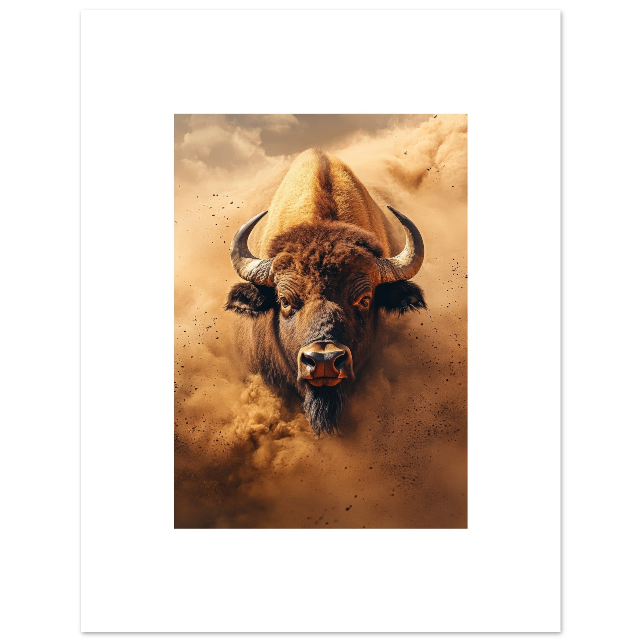 Buffalo portrait in a sandstorm 3