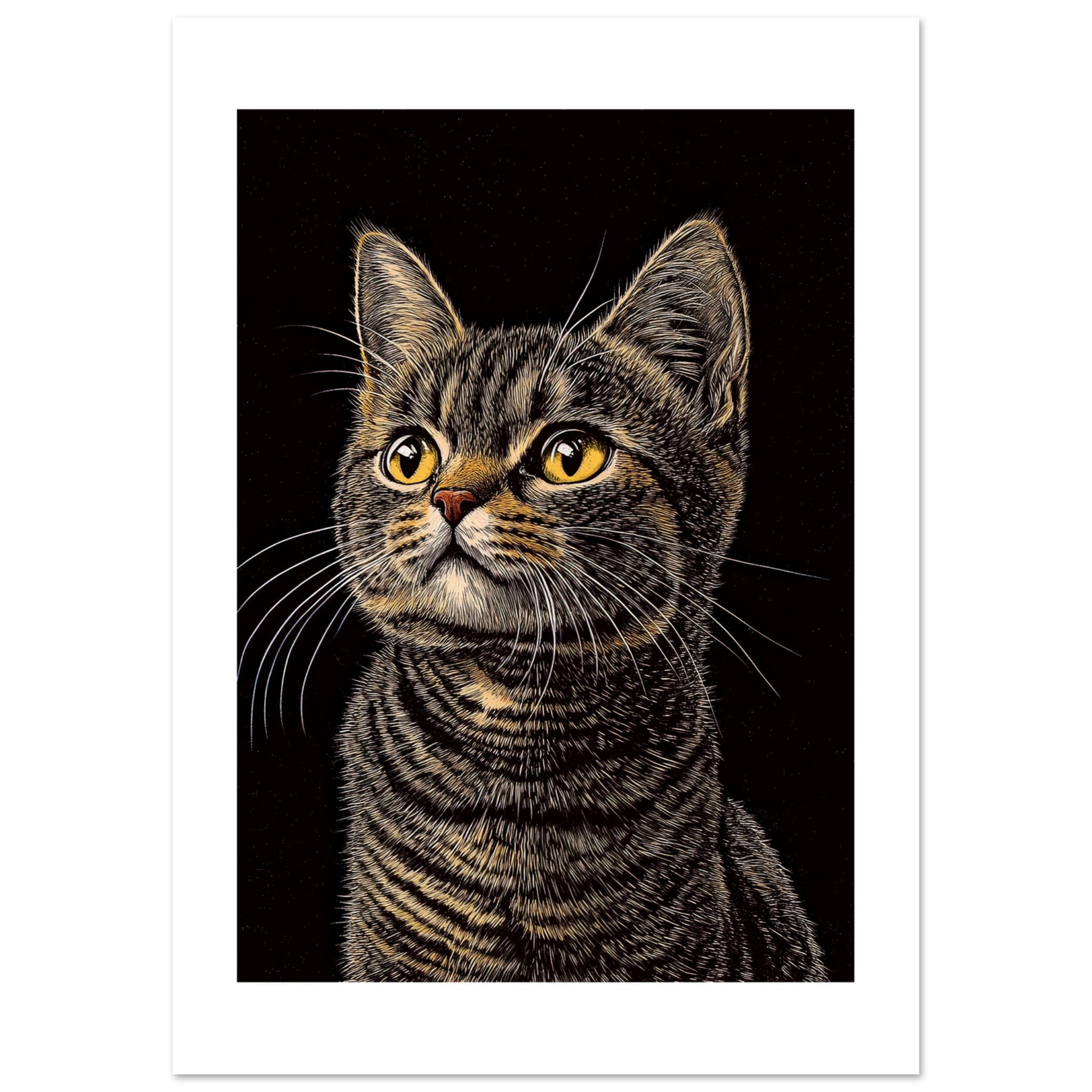 American Shorthair Cat Painted With Tone Pen 2