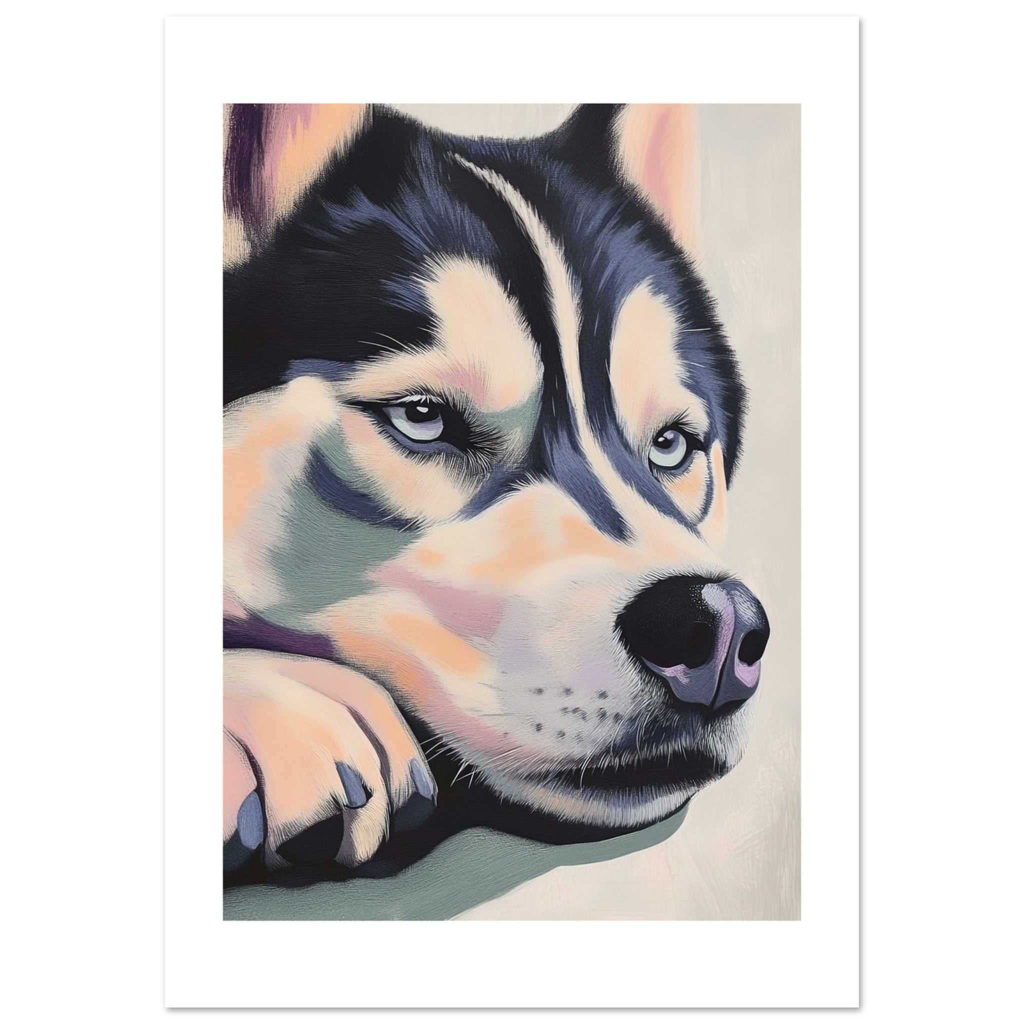 Alaskan Malamute Dog Relaxing Pastel Colored