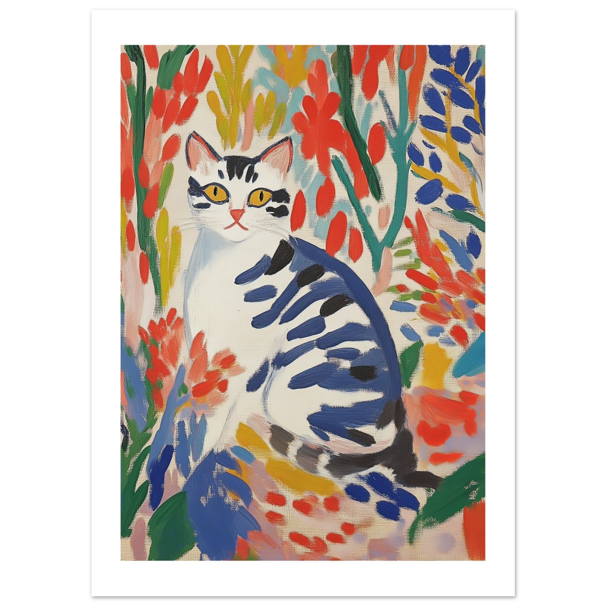 American Bobtail Cat Inspired by Matisse 3