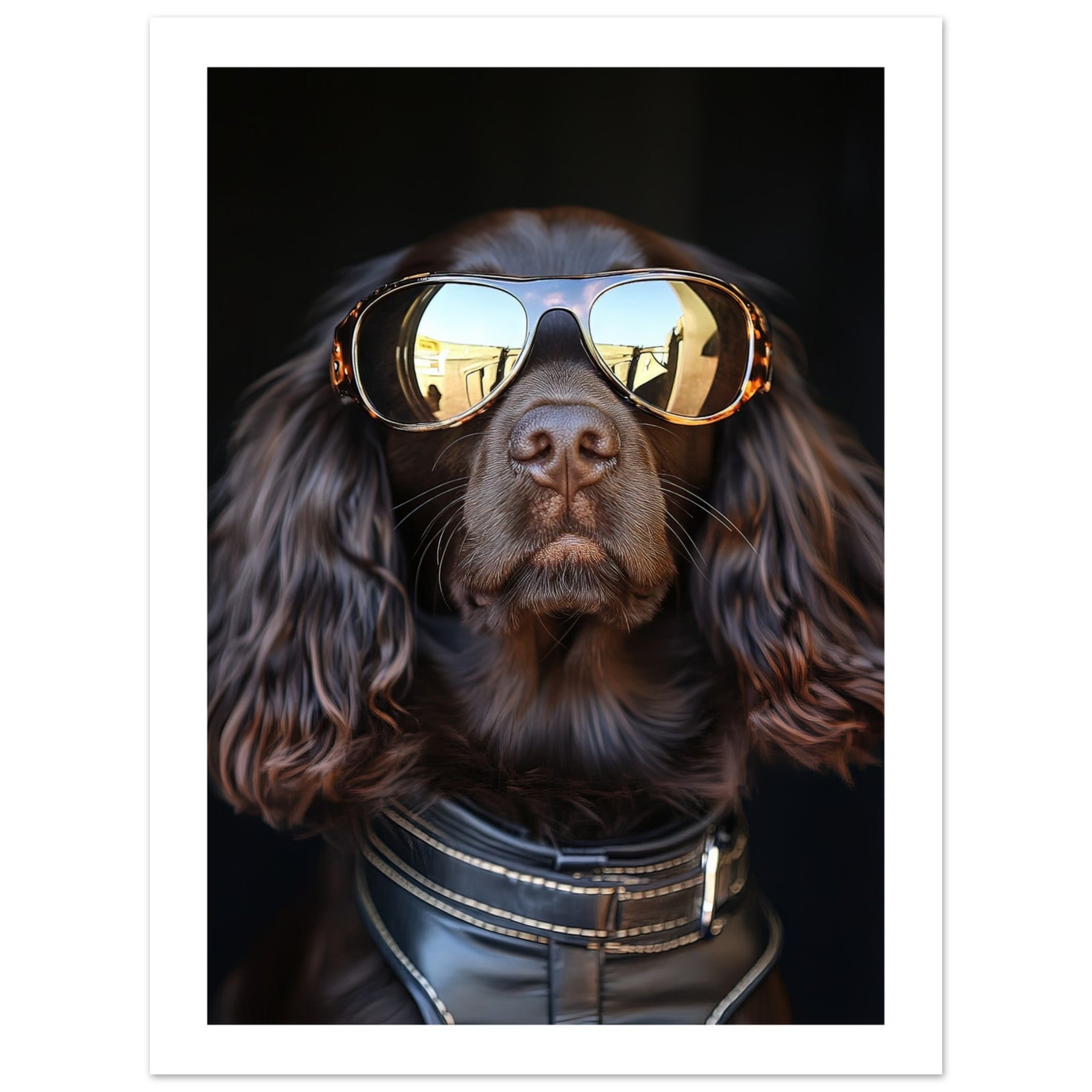 Boykin Spaniel Dog Wearing Pilot Sunglasses 1