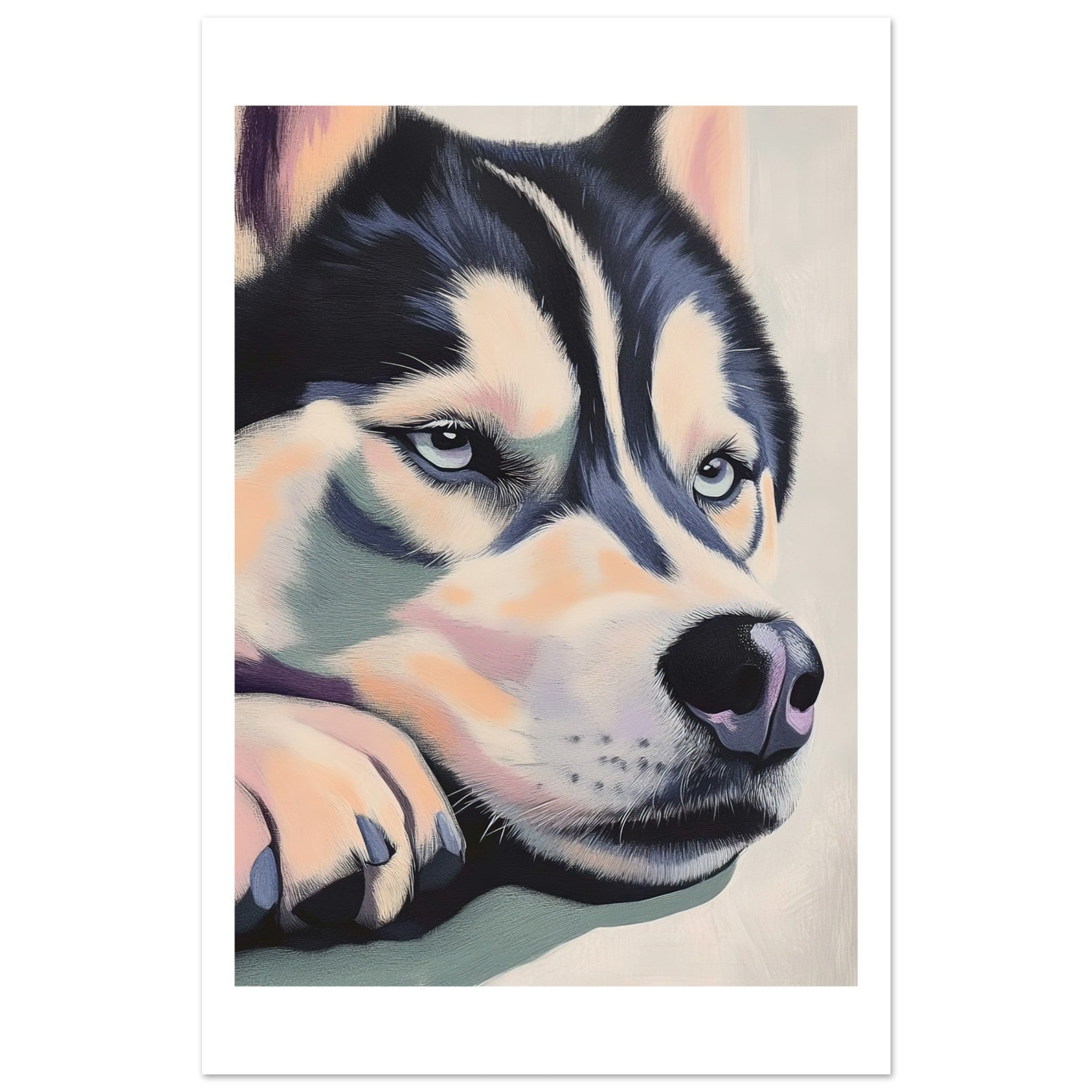 Alaskan Malamute Dog Relaxing Pastel Colored