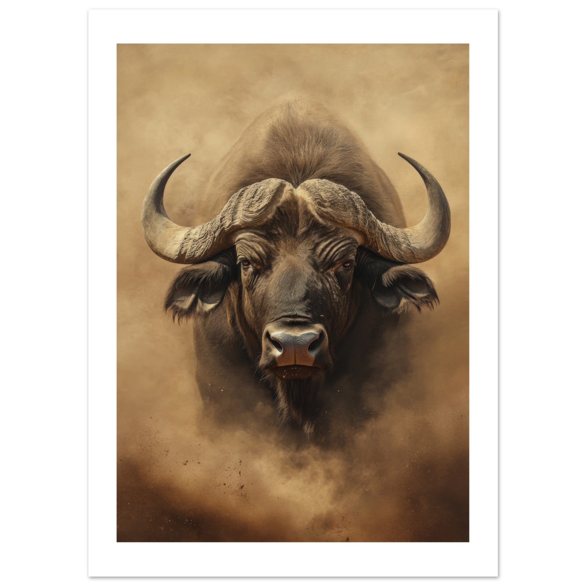 Buffalo portrait in a sandstorm 2