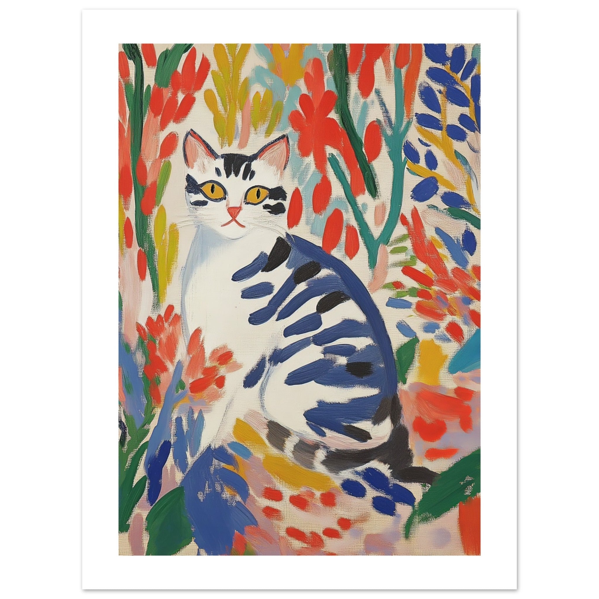 American Bobtail Cat Inspired by Matisse 3