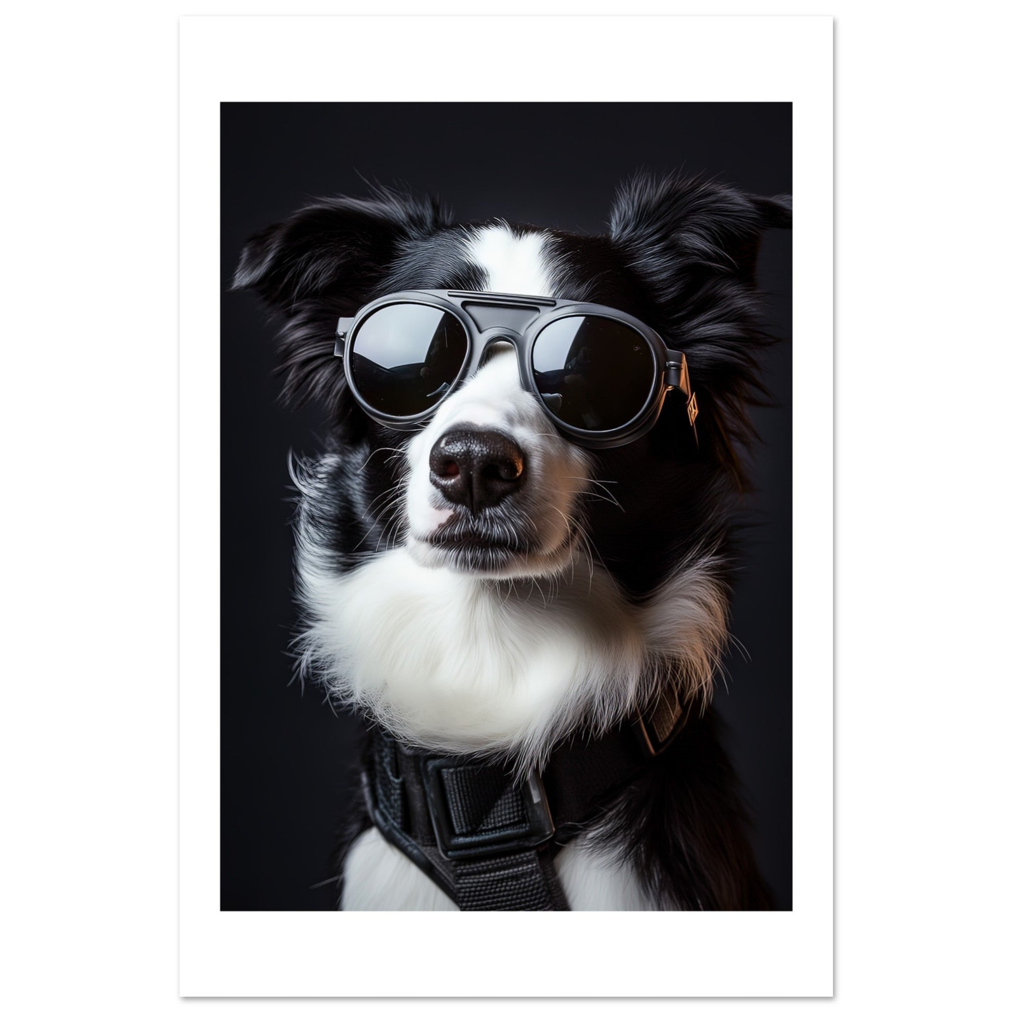 Border Collie Dog Wearing Pilot Sunglasses 2