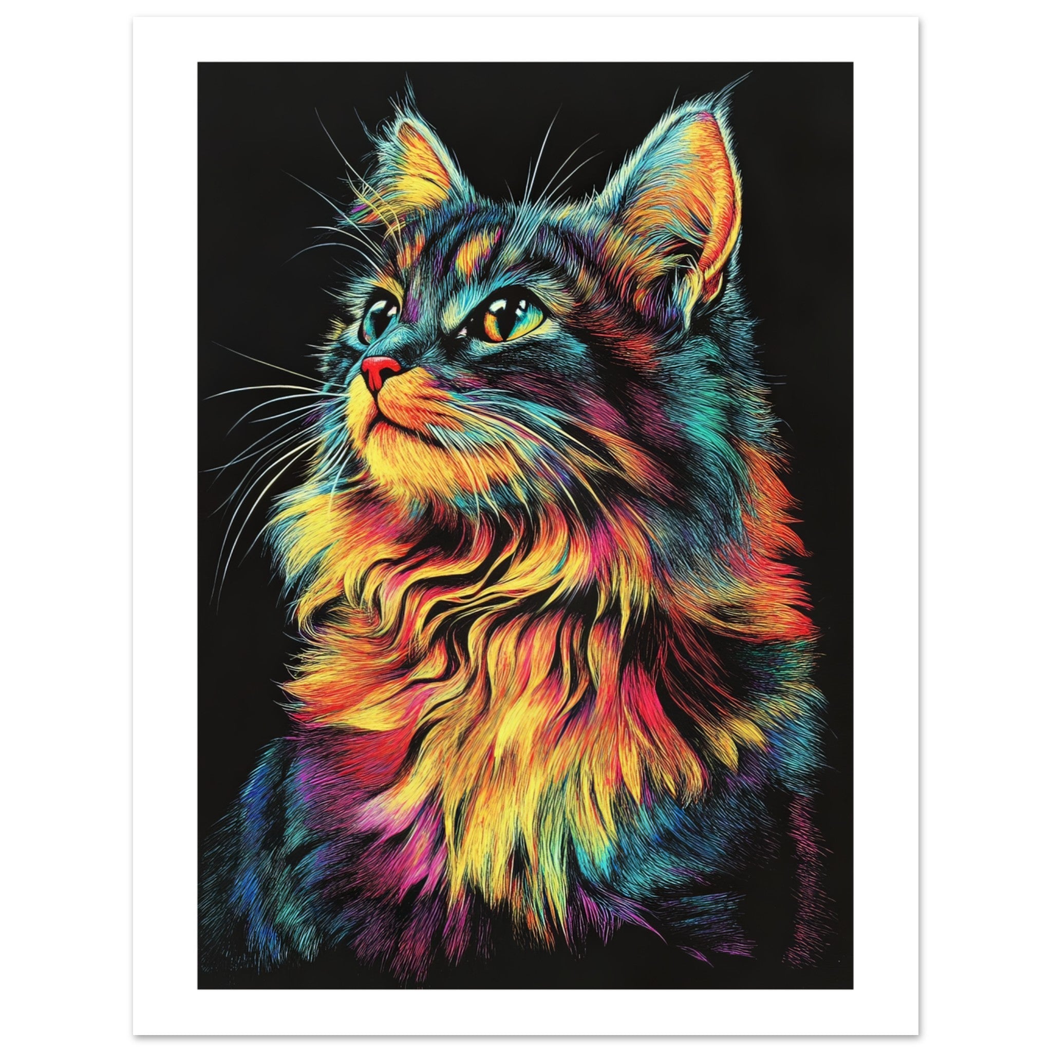 American Curl Cat Painted With Tone Pen 1