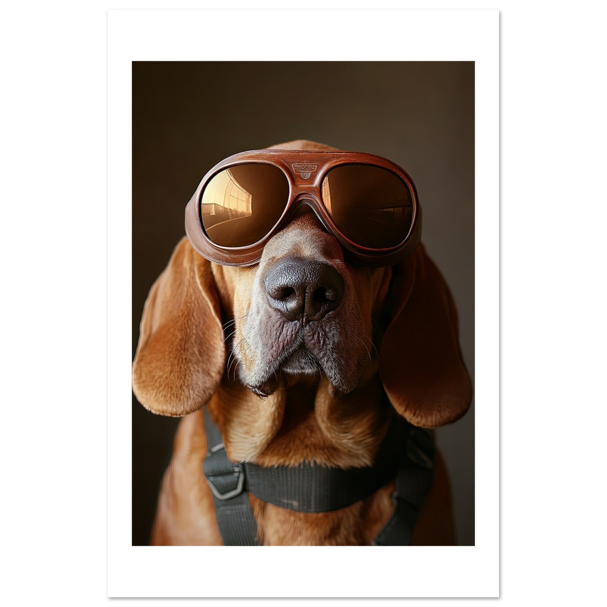 Bloodhound Dog Wearing Pilot Sunglasses 2