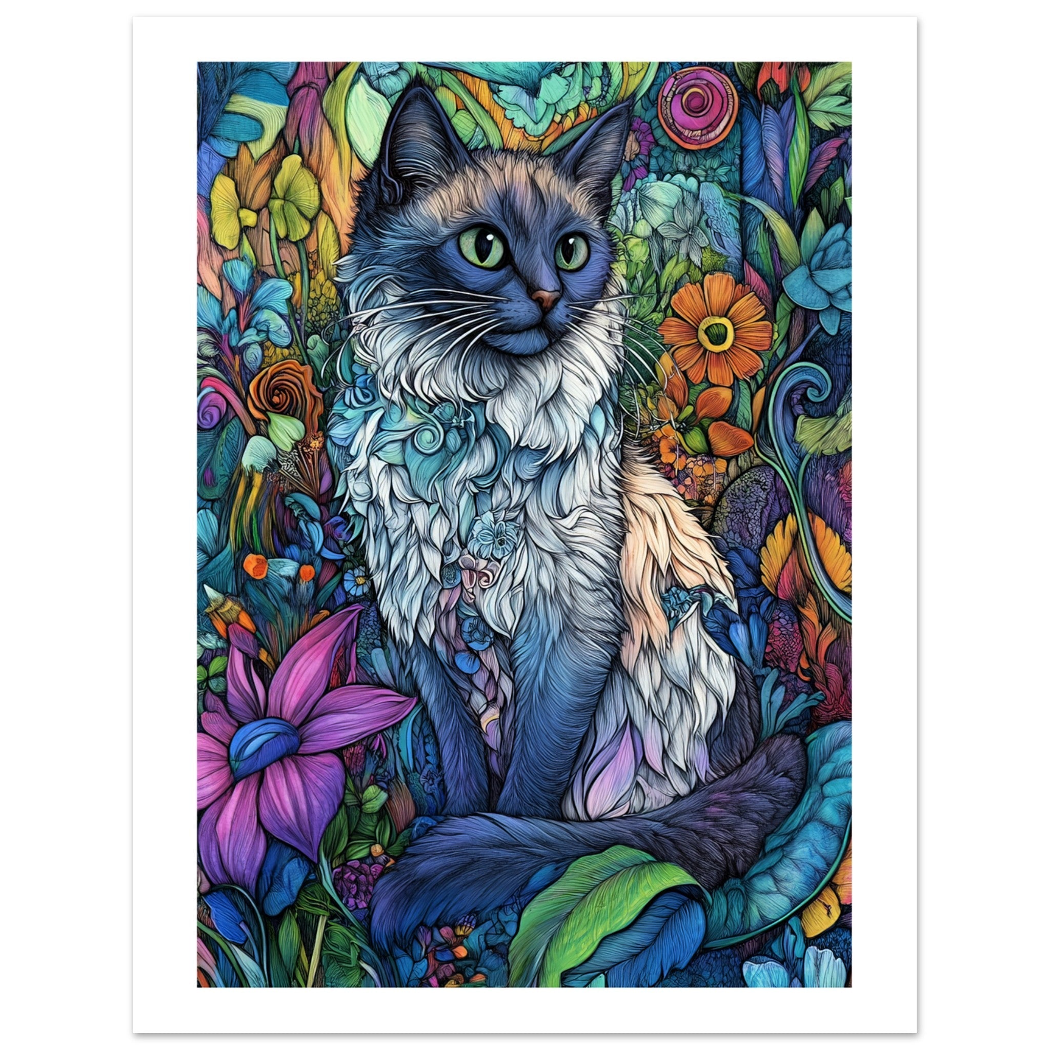 Balinese Cat Painted With Tone Pen 3