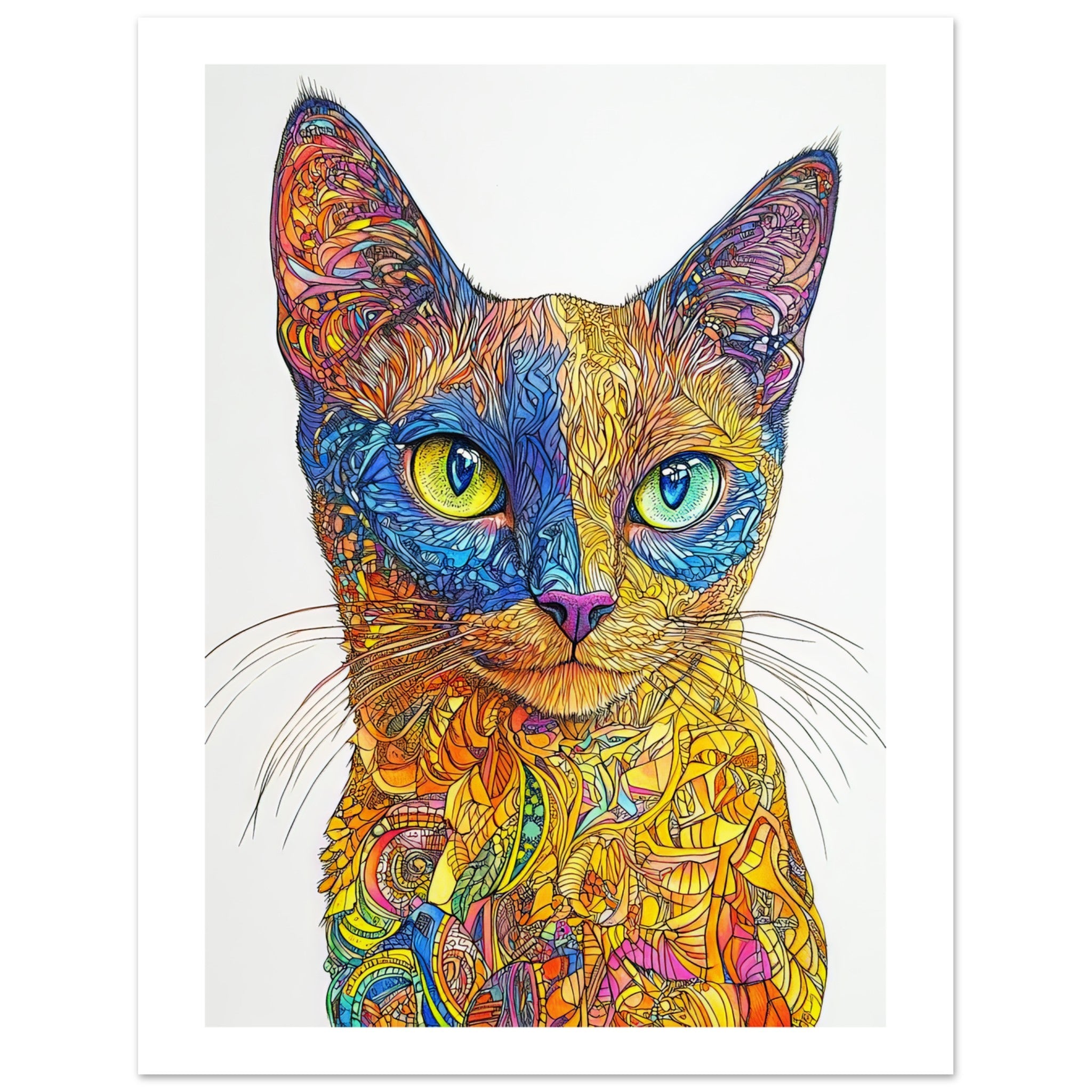Burmese Cat Painted With Tone Pen 1