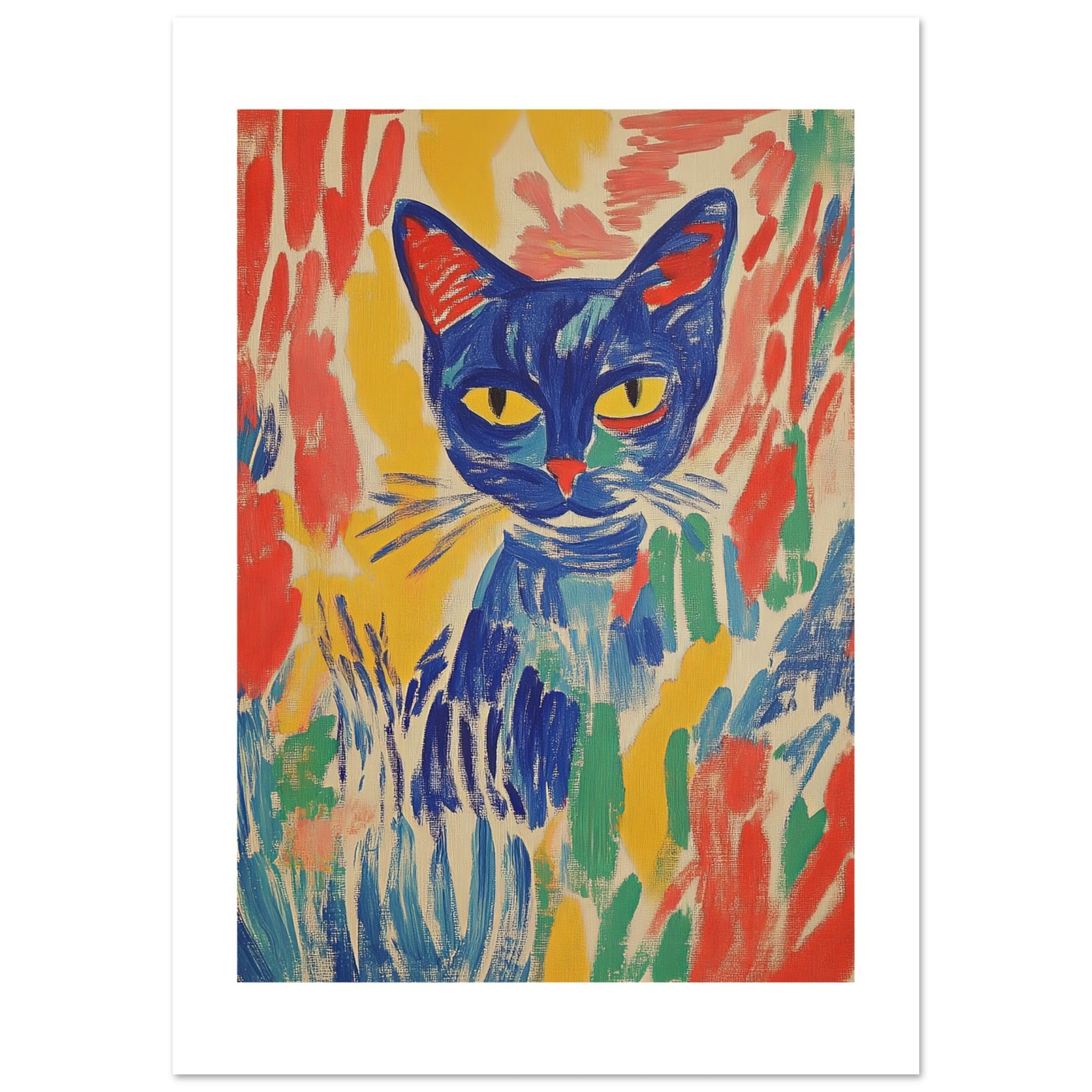 Abyssinian Cat Inspired by Matisse
