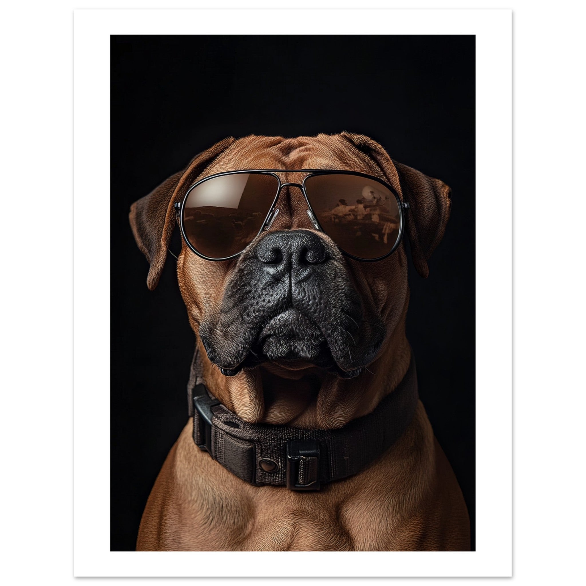 Boerboel Dog Wearing Pilot Sunglasses 1
