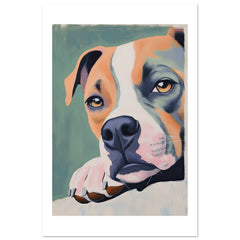 American Staffordshire Dog Relaxing Pastel Colored