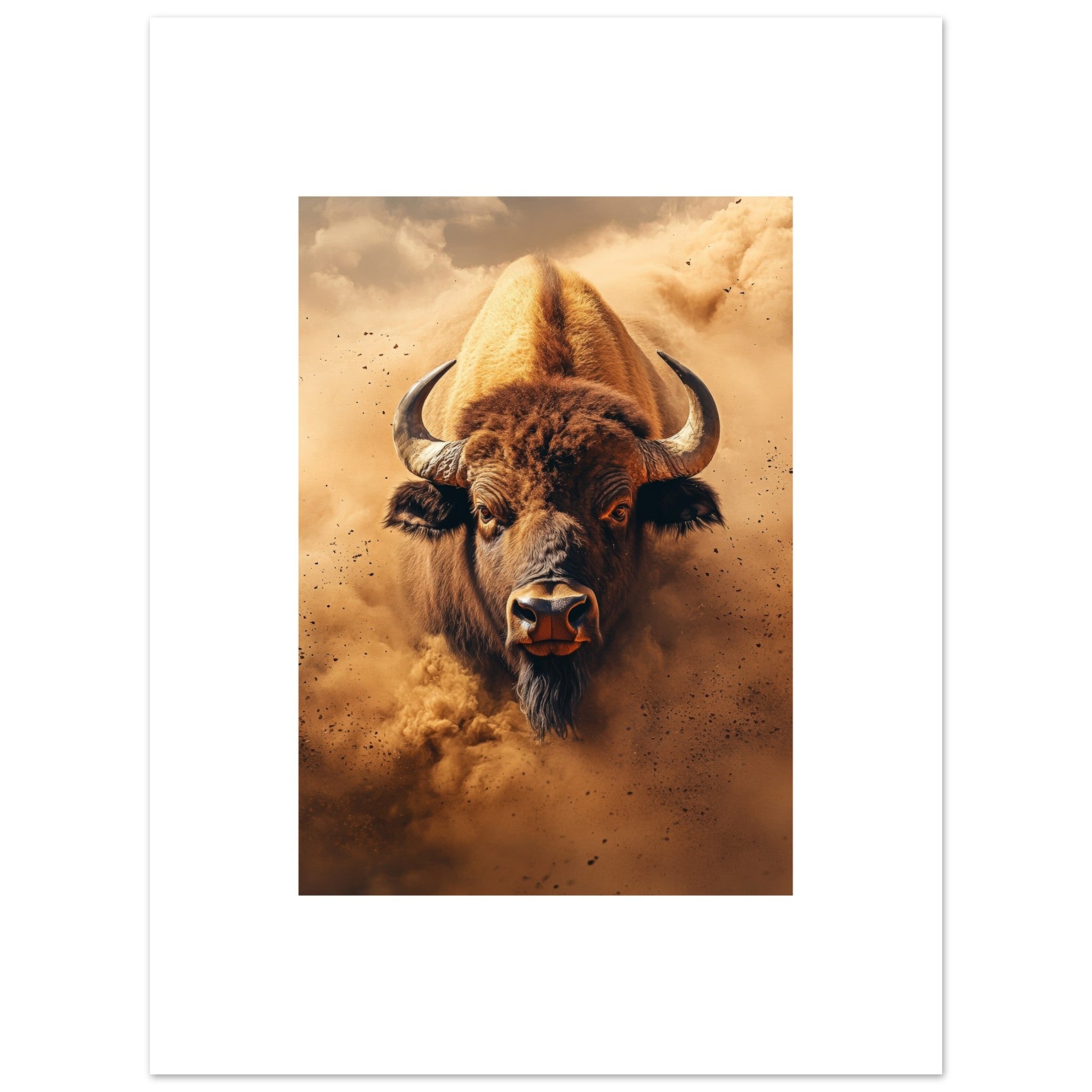 Buffalo portrait in a sandstorm 3