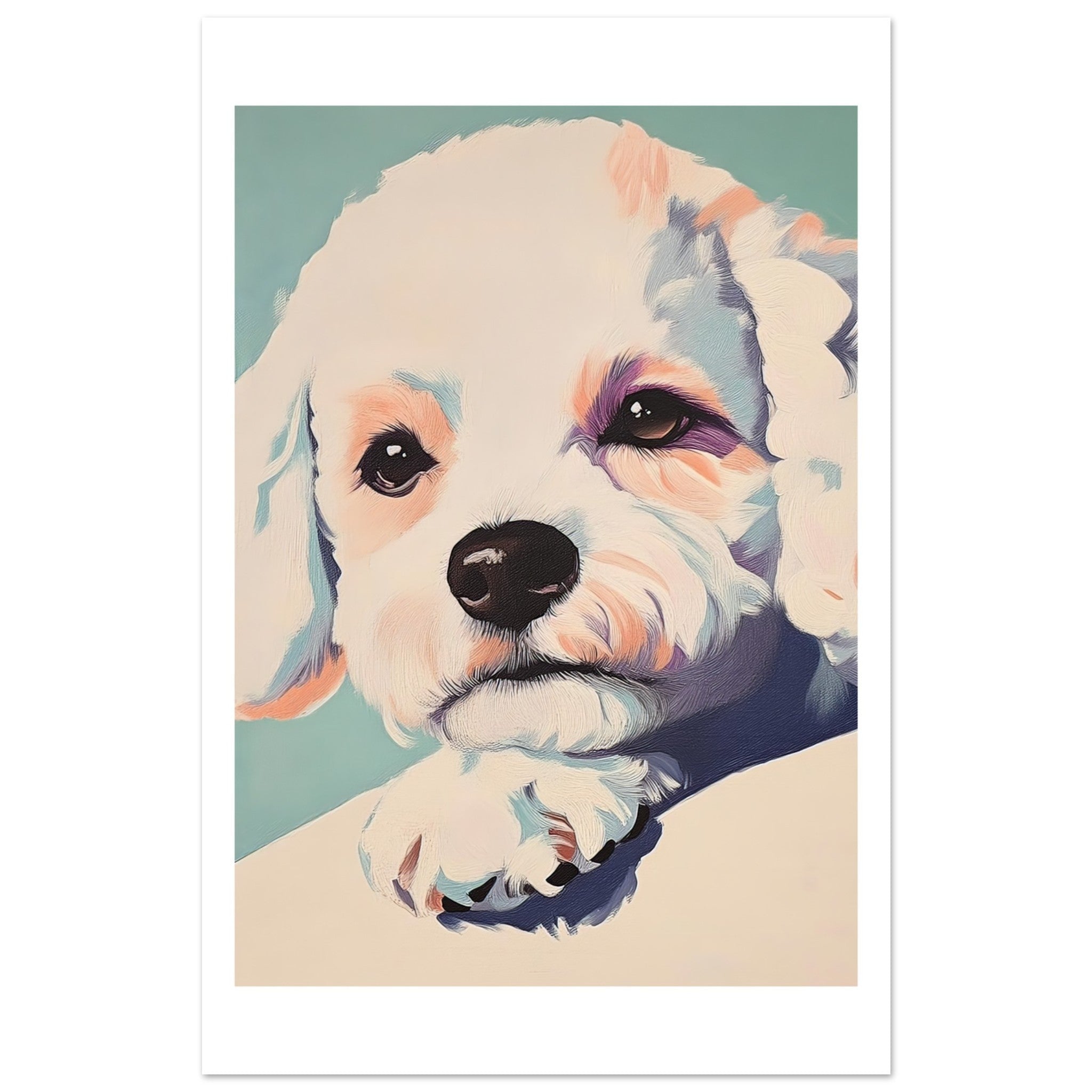 Bichon Frise Dog Relaxing Pastel Colored 1