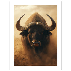 Buffalo portrait in a sandstorm