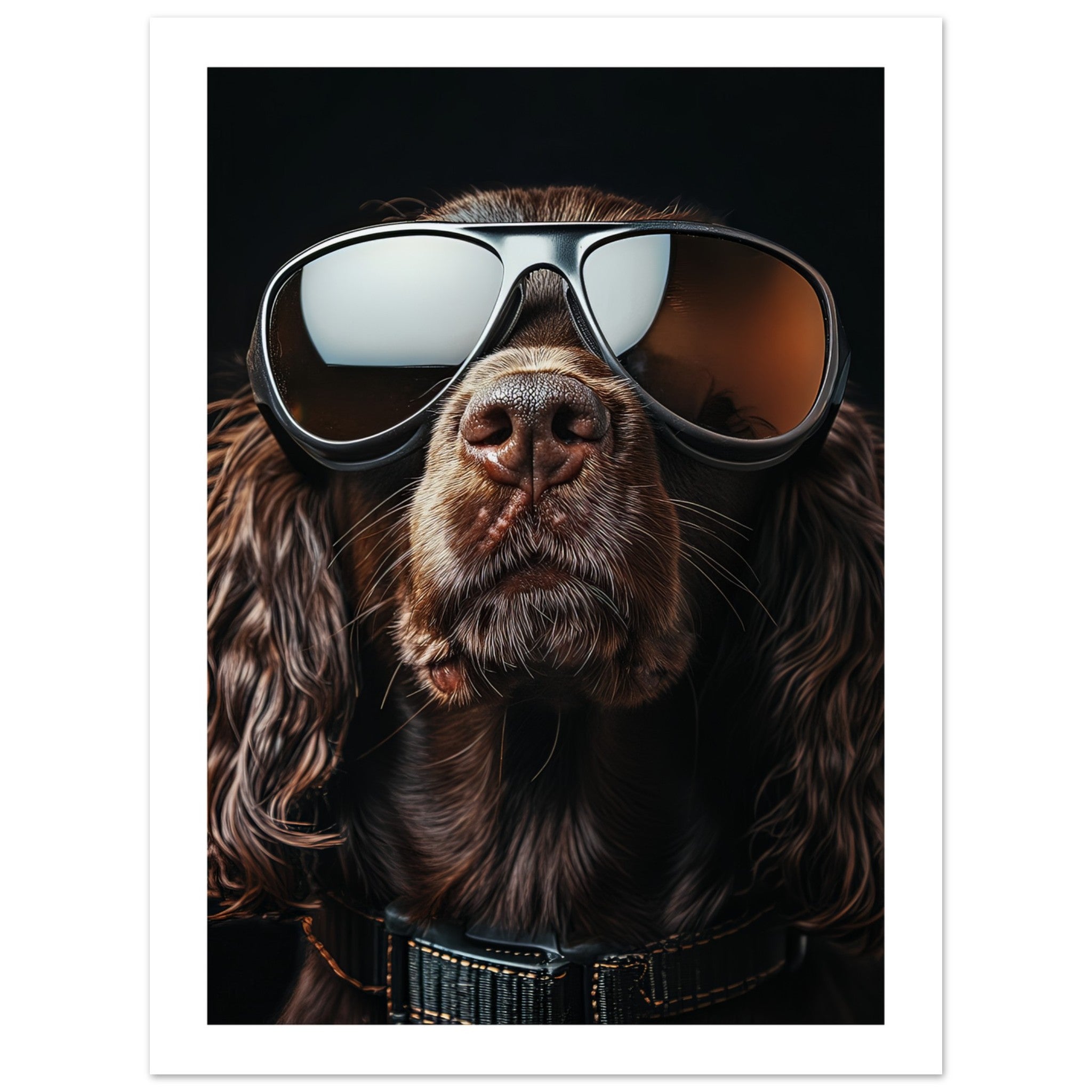 Boykin Spaniel Dog Wearing Pilot Sunglasses