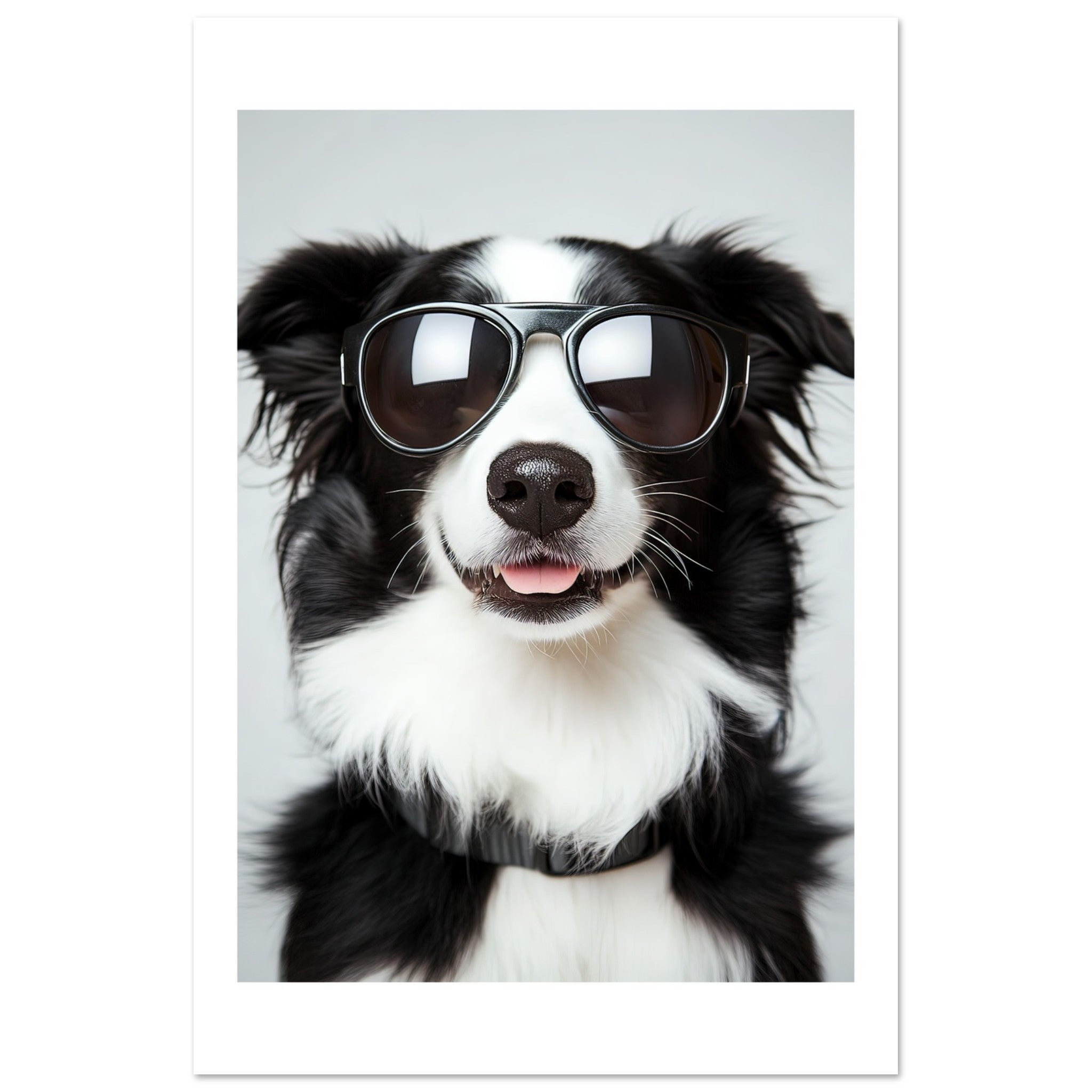 Border Collie Dog Wearing Pilot Sunglasses 3