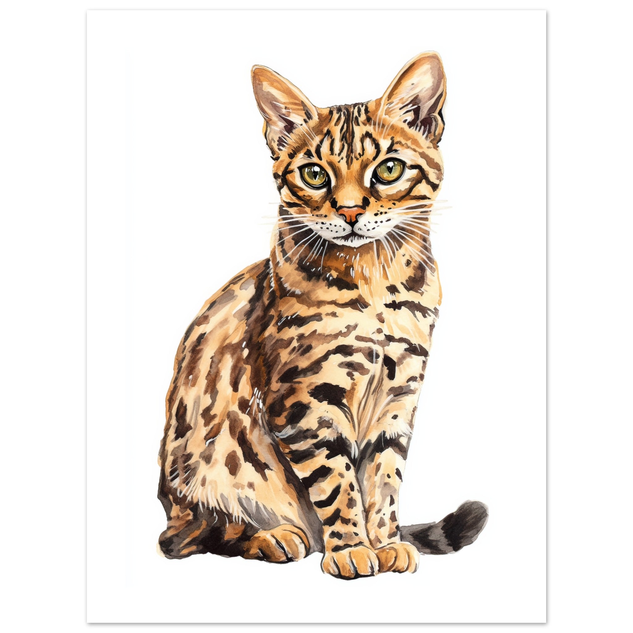Bengal Cat Painted With Tone Pen 2