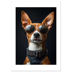 Basenji Dog Wearing Pilot Sunglasses