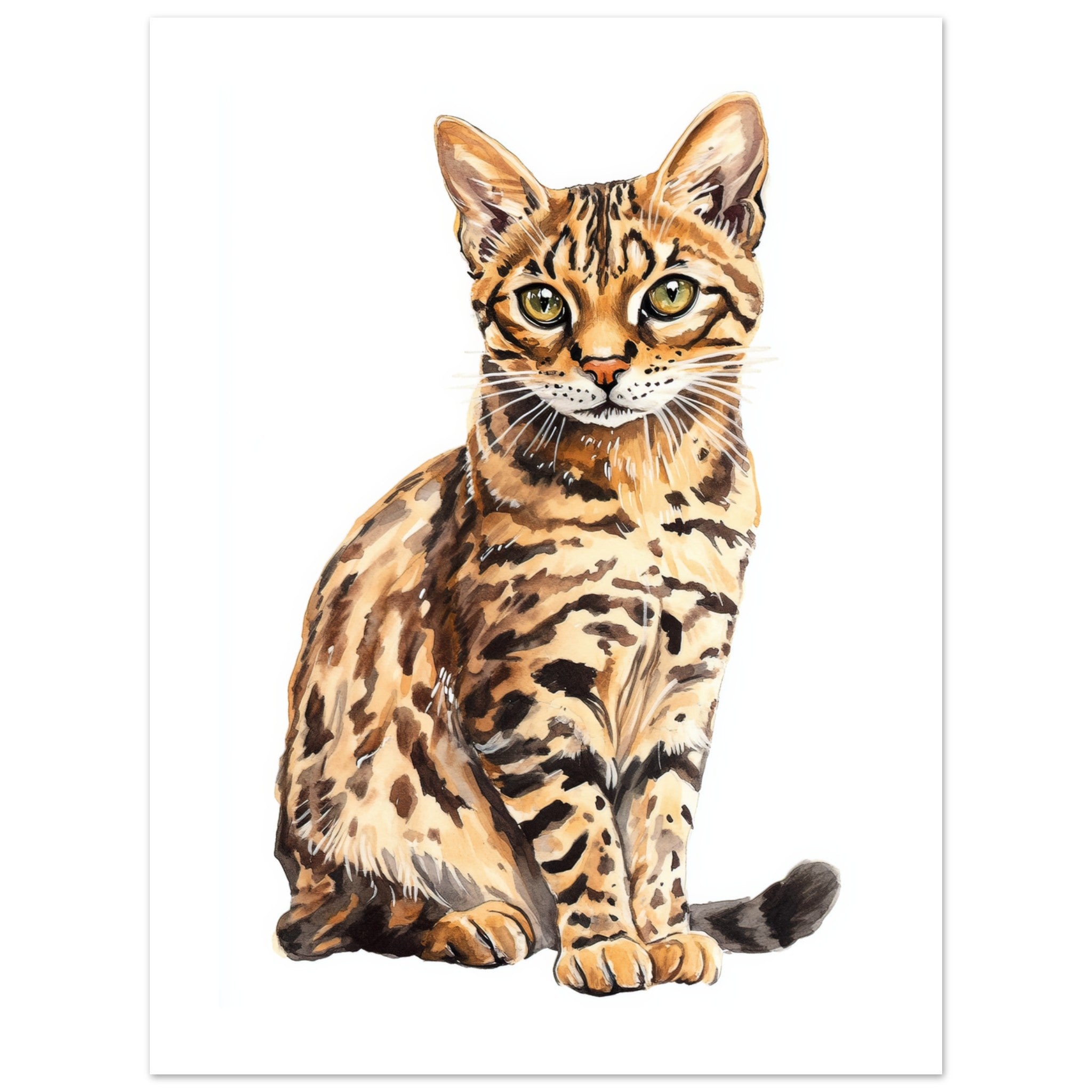 Bengal Cat Painted With Tone Pen 2