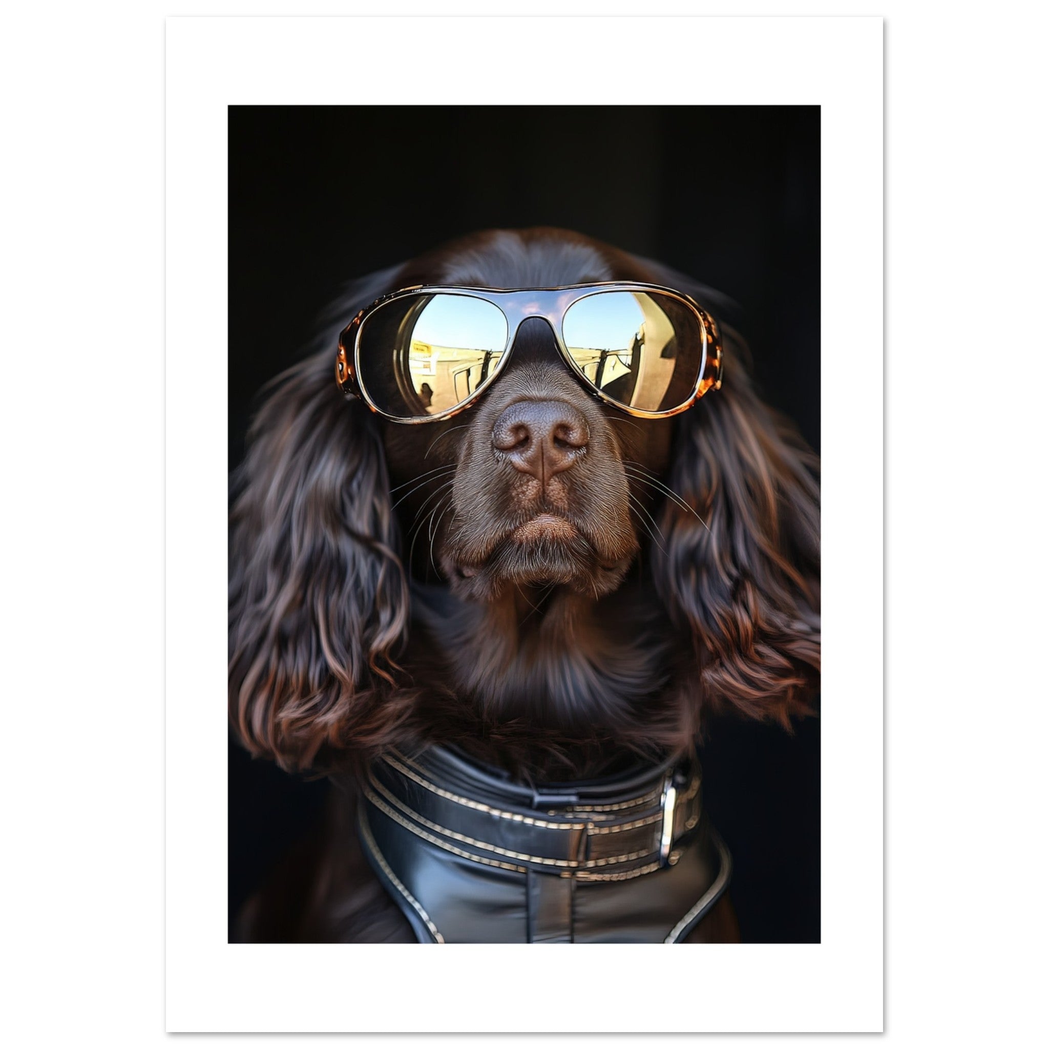 Boykin Spaniel Dog Wearing Pilot Sunglasses 1