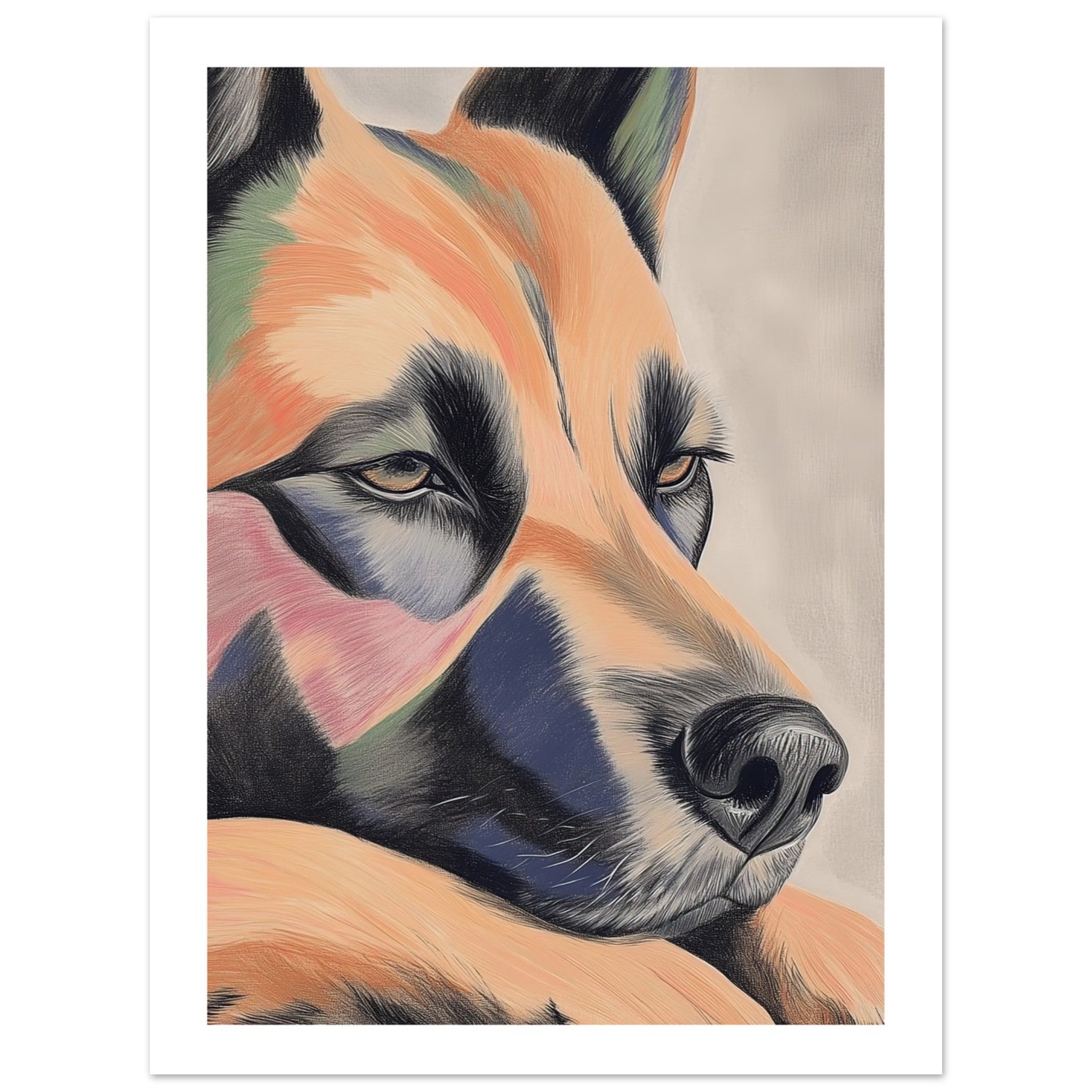 Belgian Tervuren Dog Relaxing Pastel Colored 2