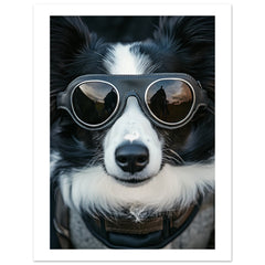 Border Collie Dog Wearing Pilot Sunglasses 4