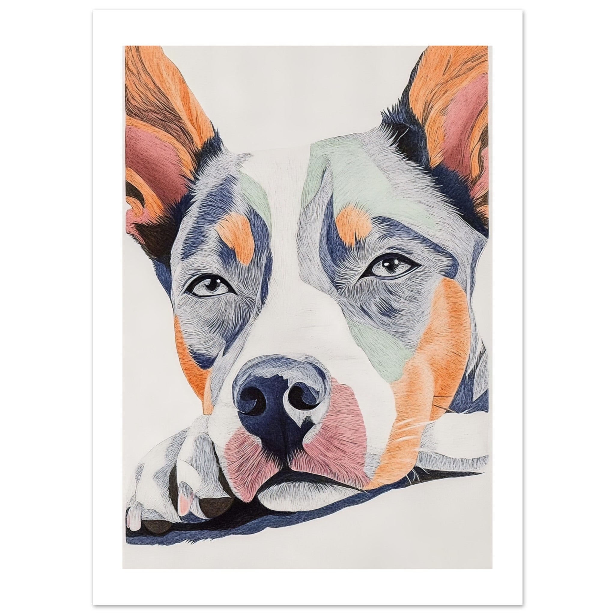 Australian Cattle Dog Relaxing Pastel Colored