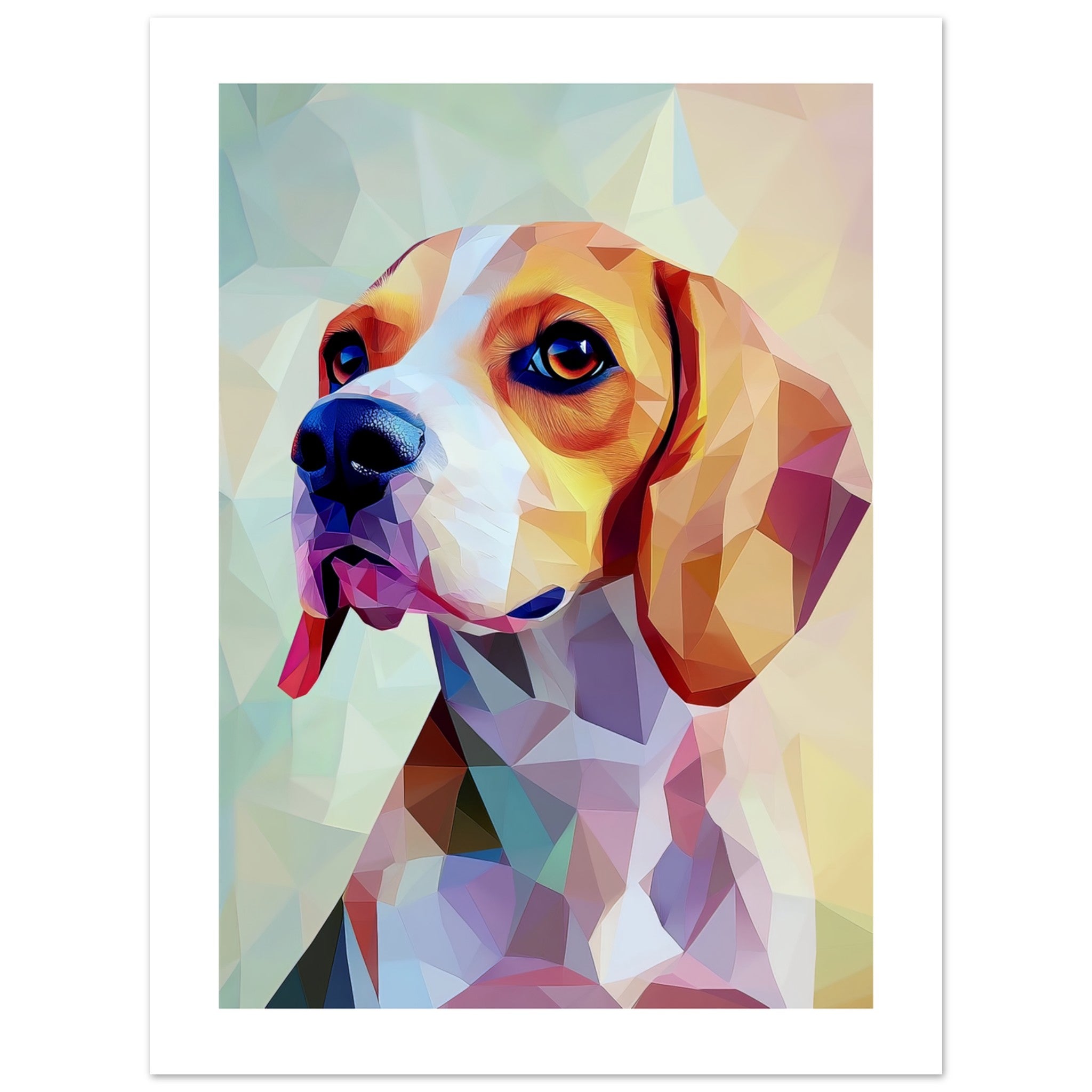 Beagle Dog Illustrated with Colorful Triangles 3