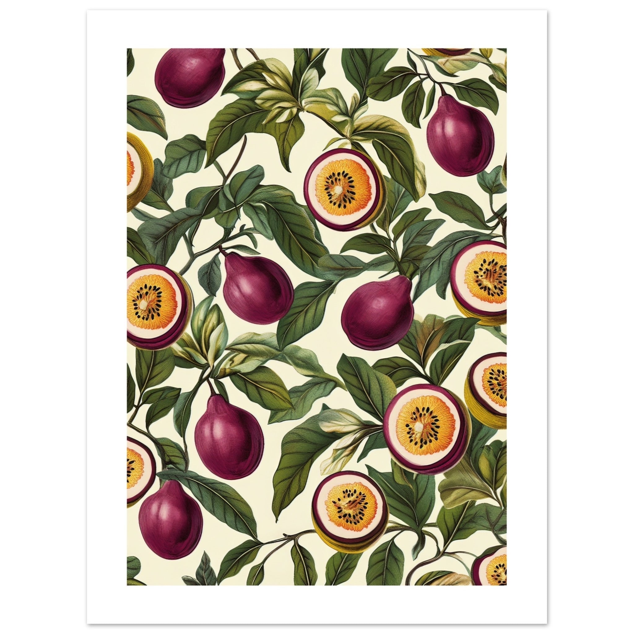 A pattern of Passionfruits