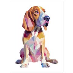 Bloodhound Dog Illustrated with Colorful Triangles